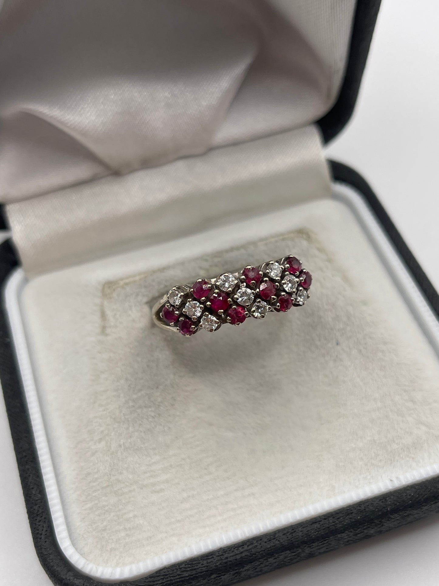 18ct white gold ruby and diamond ring