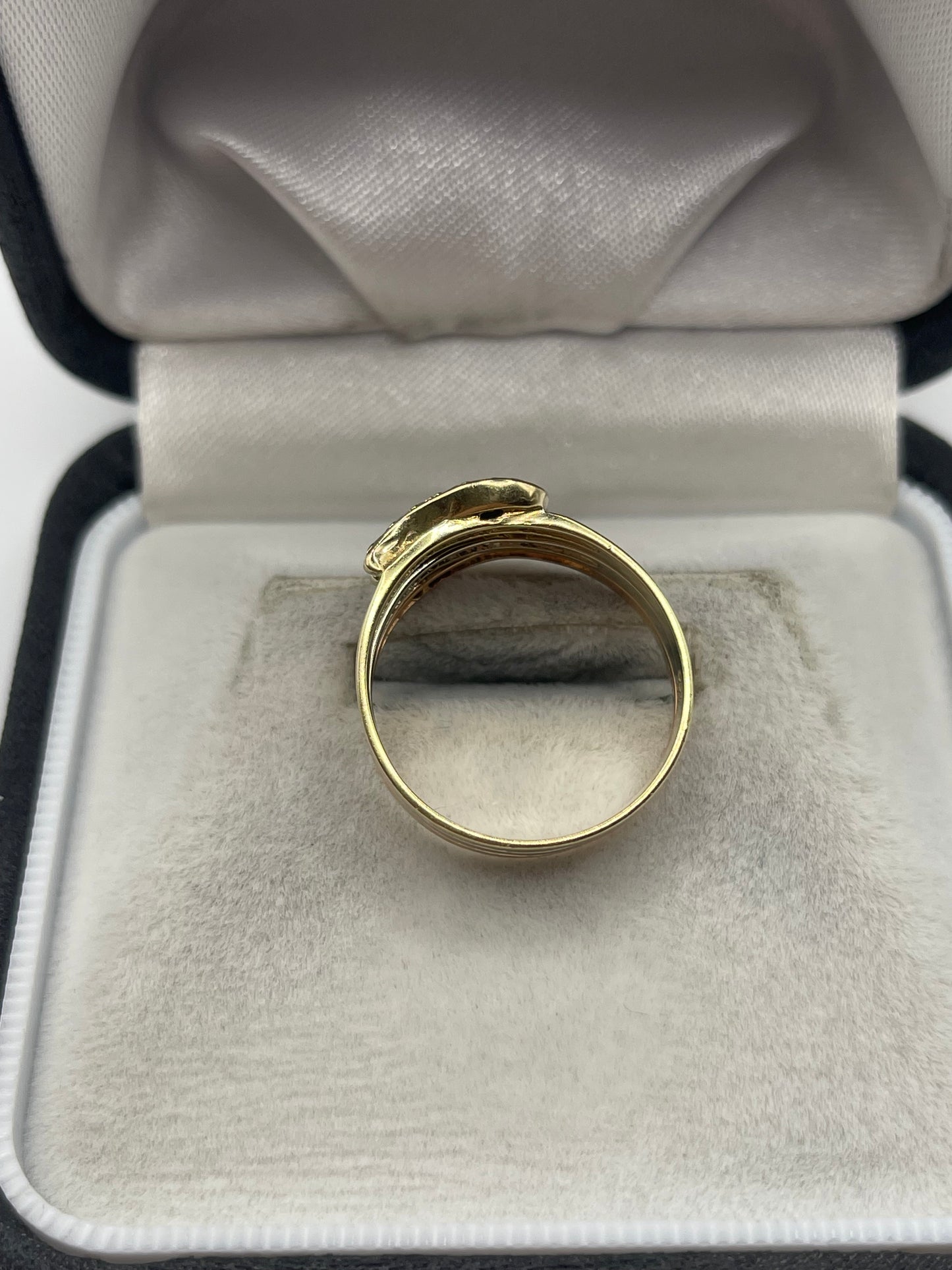 14ct tri gold cz ring