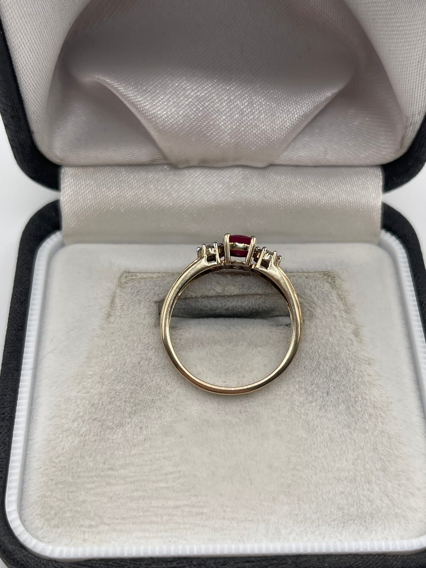 9ct gold ruby and diamond ring