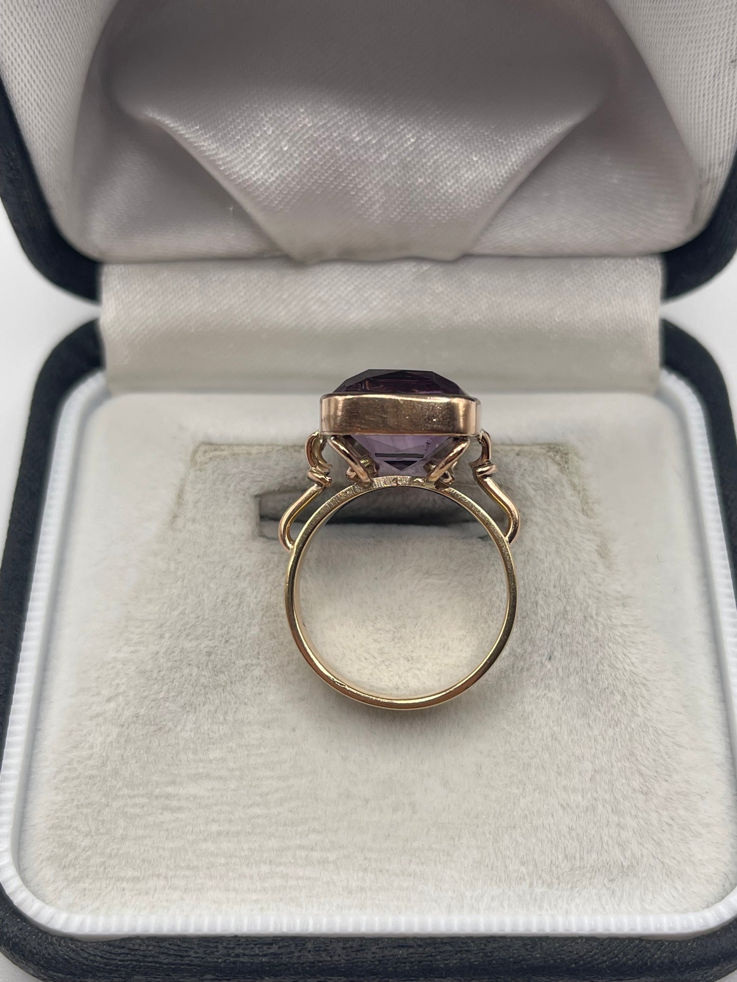 14ct rose gold amethyst ring