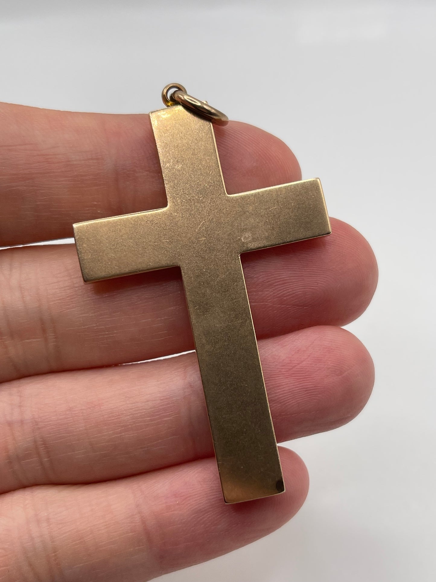 9ct rose gold mizpah cross pendant