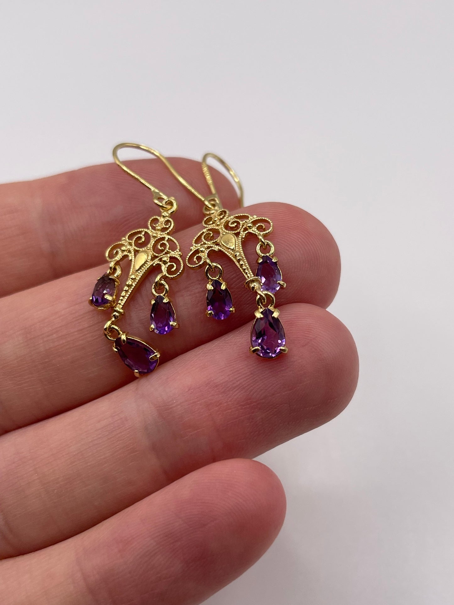 9ct gold amethyst earrings