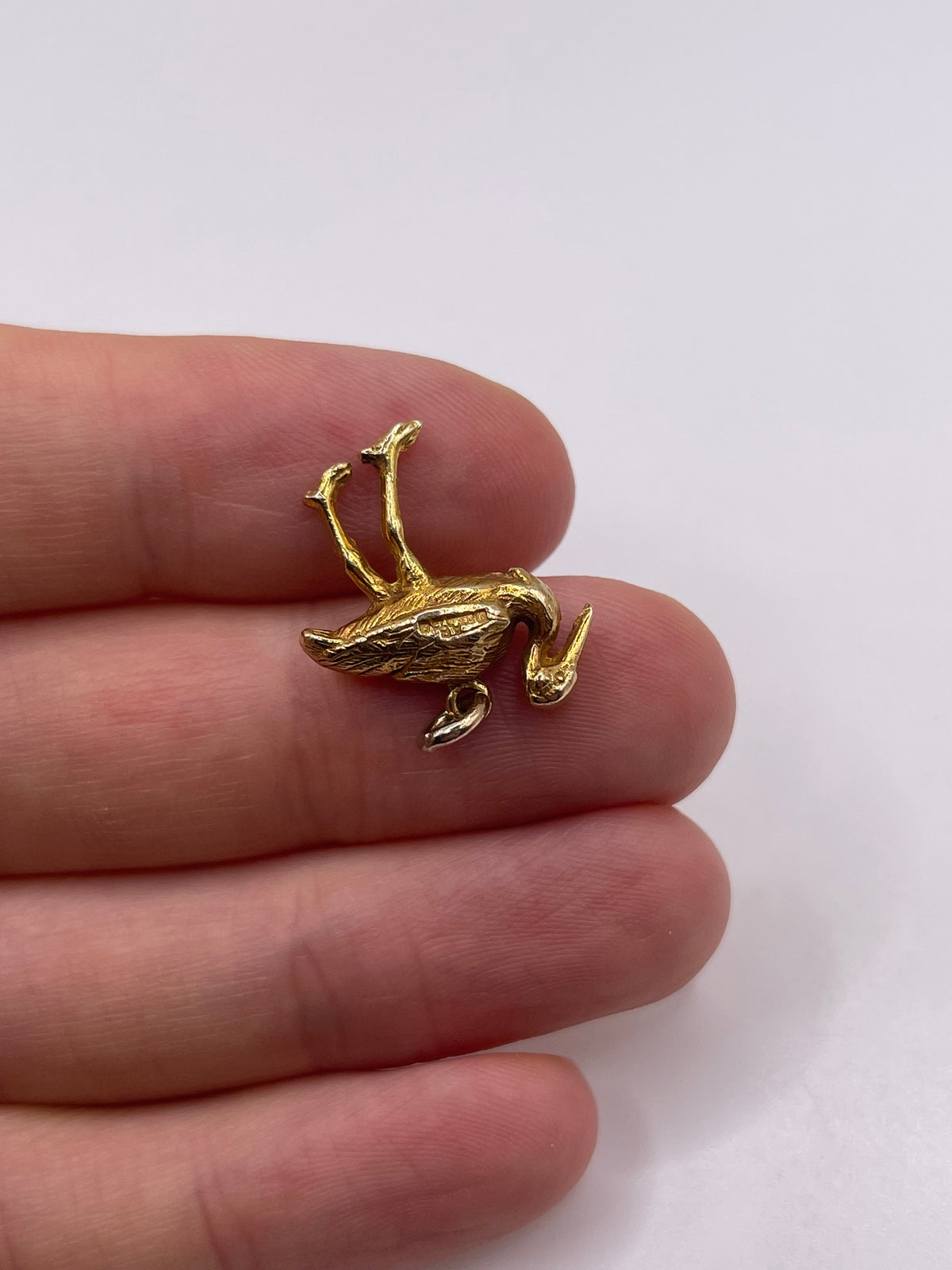 9ct gold stork charm