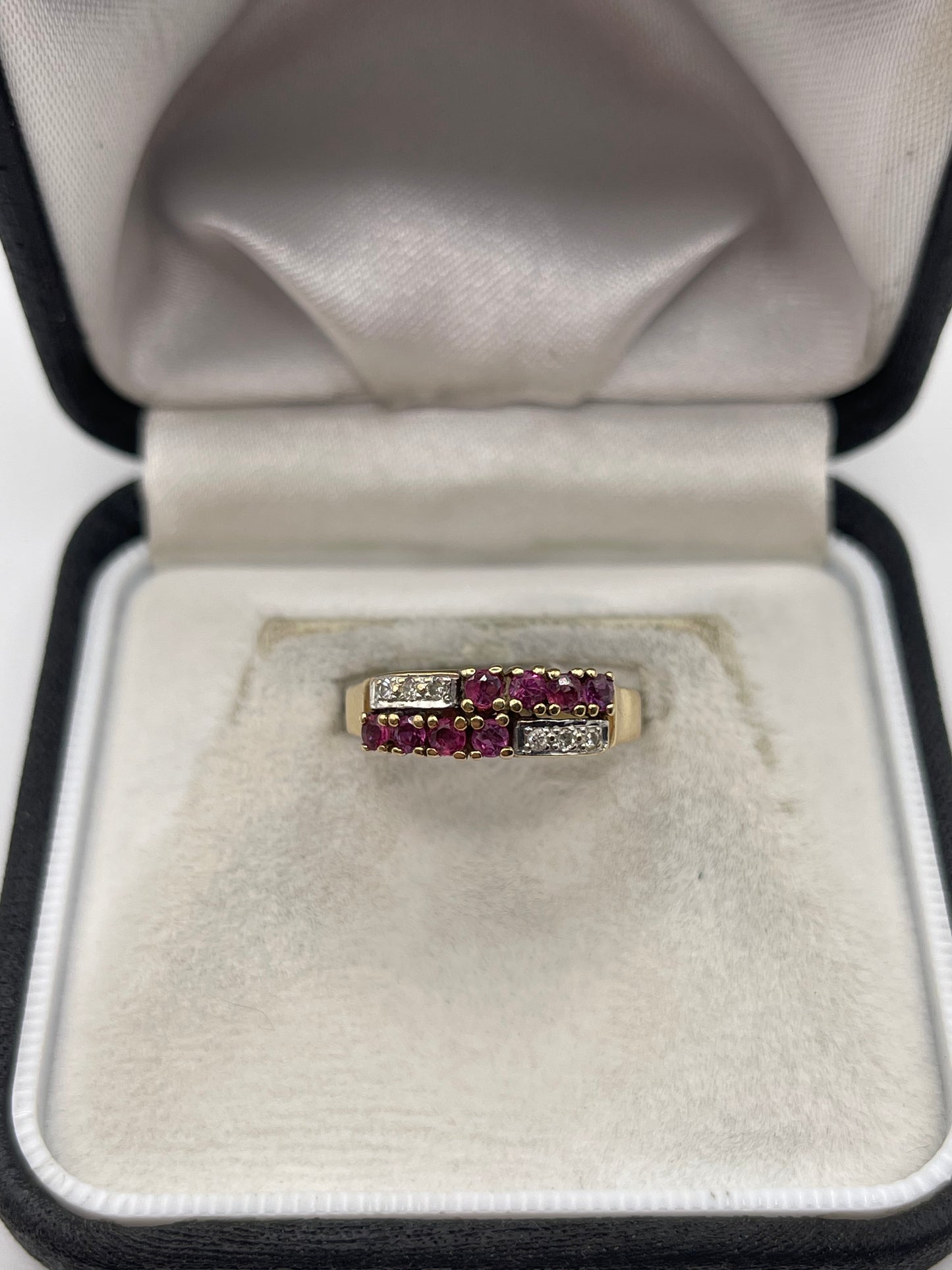 9ct gold ruby and diamond ring