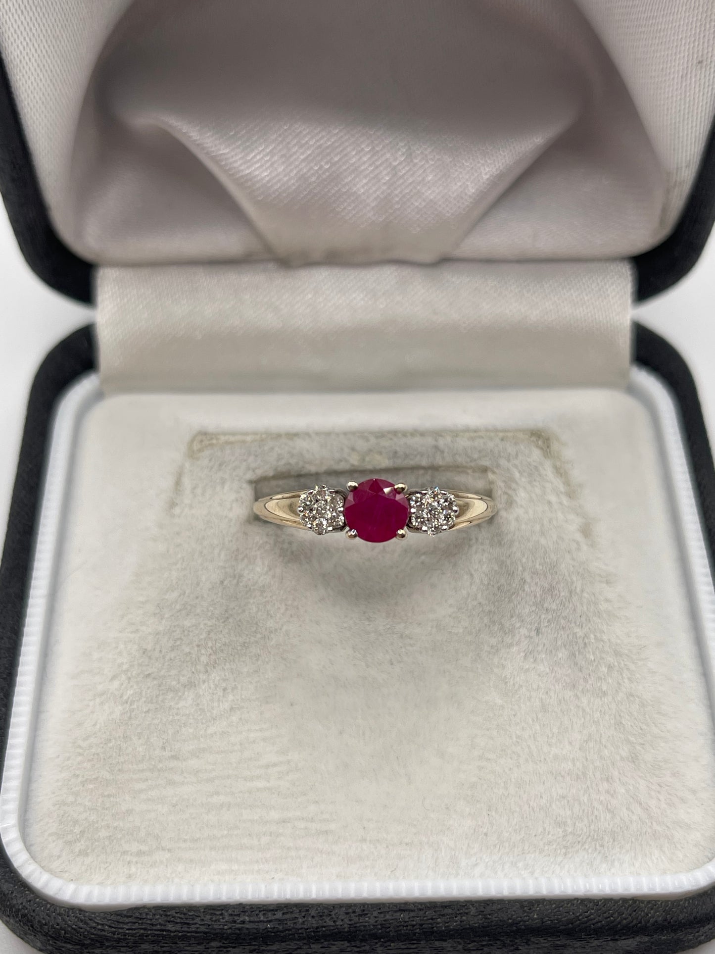 9ct gold ruby and diamond ring