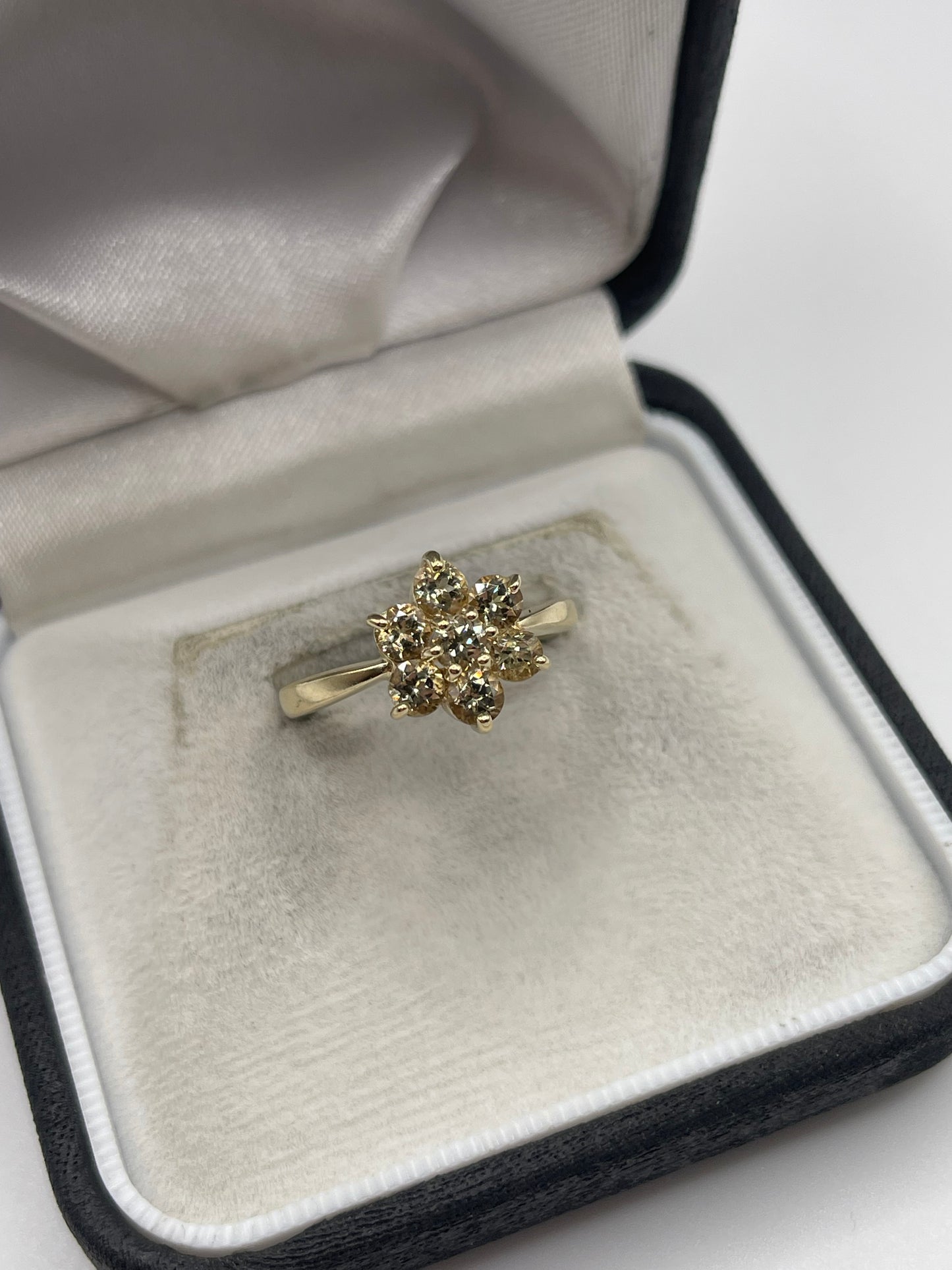 9ct gold quartz cluster ring