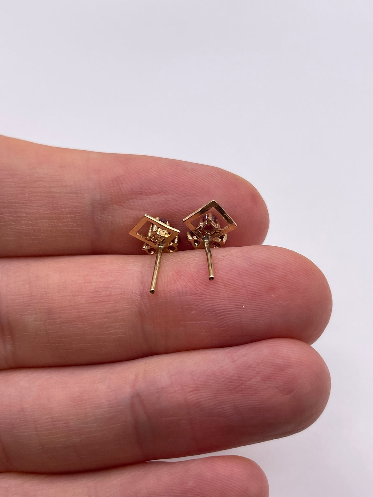 9ct gold ruby earrings