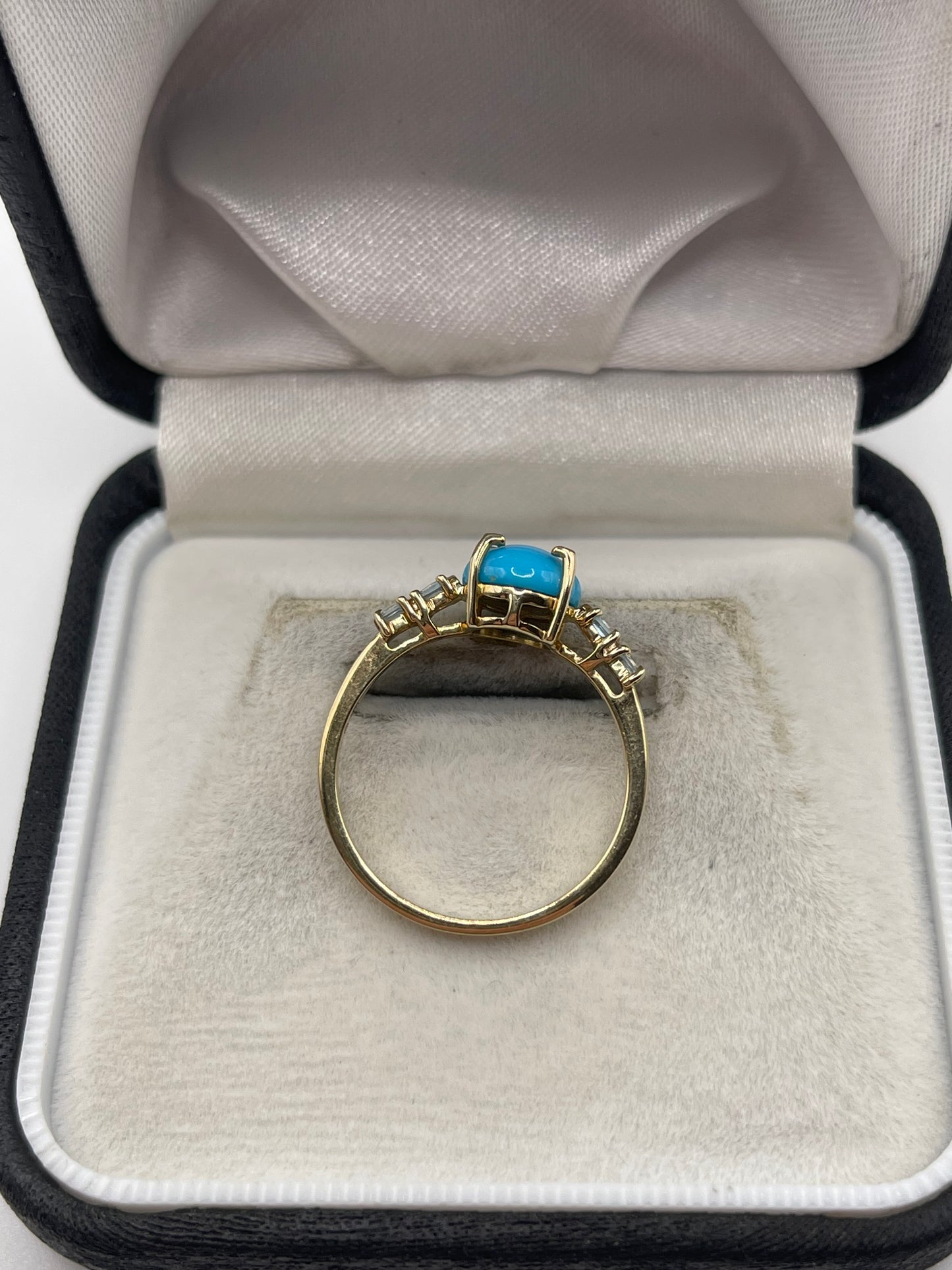 9ct gold turquoise and aquamarine ring