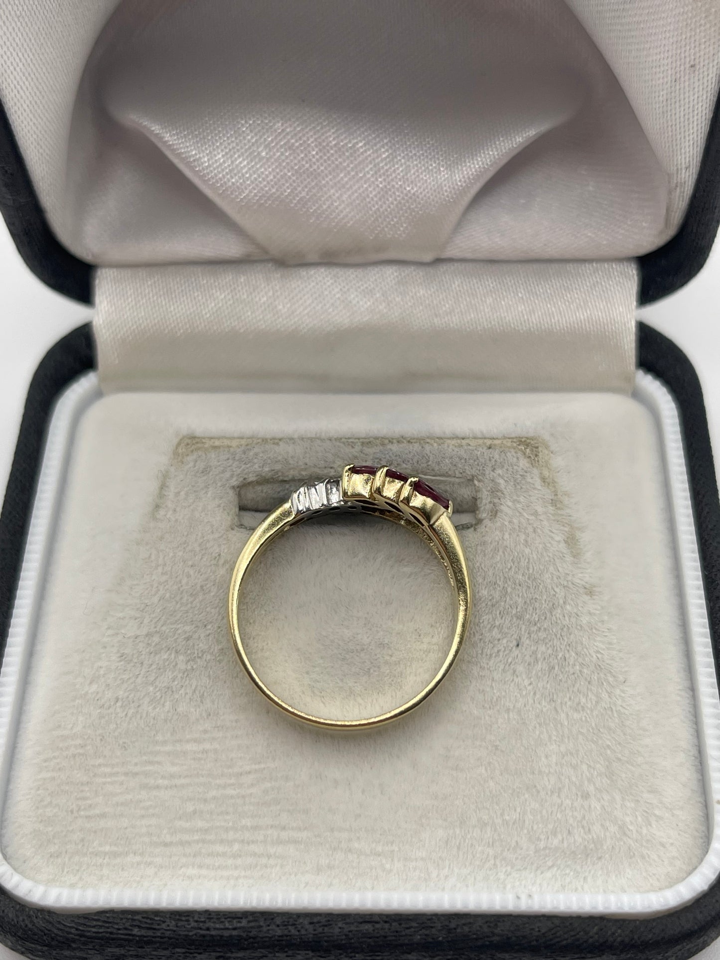9ct gold ruby and diamond ring