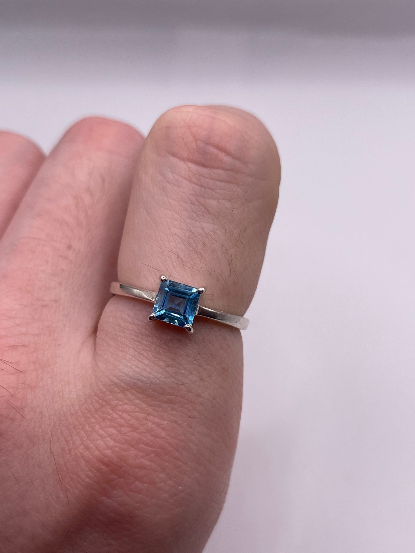 Silver topaz ring