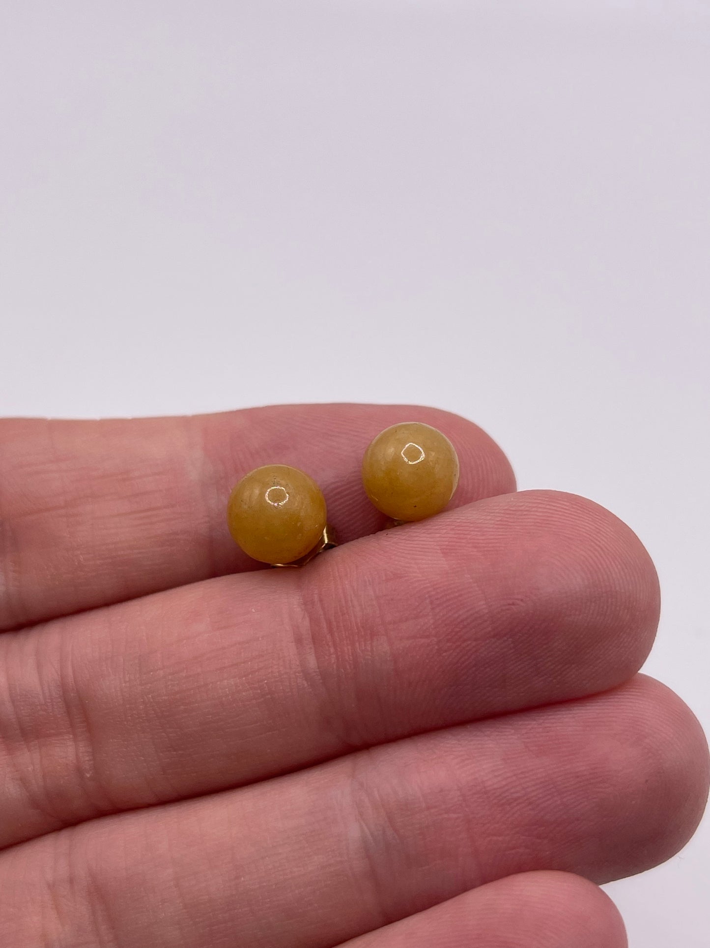 14ct gold coloured jade earrings