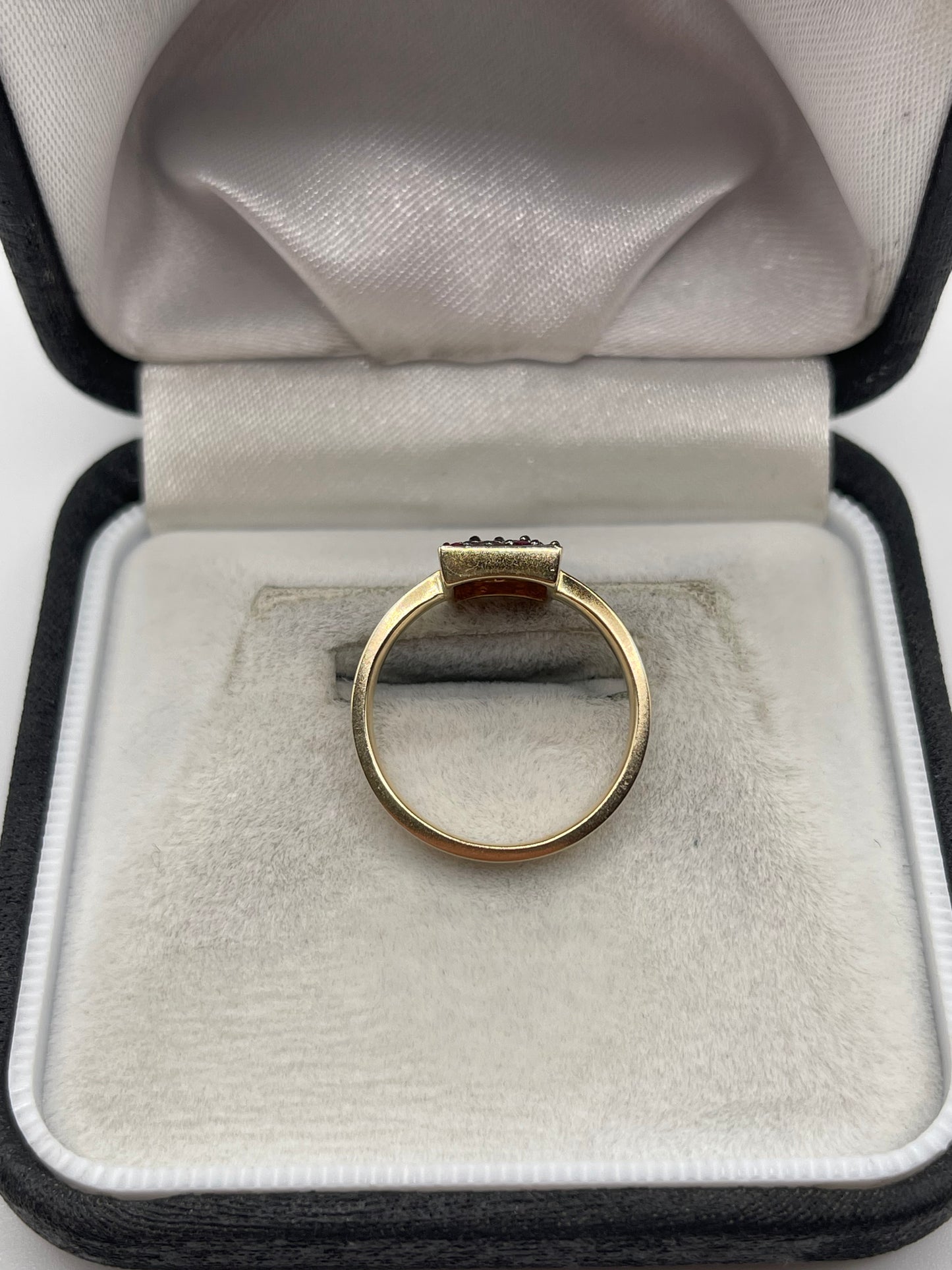 9ct gold ruby cluster ring