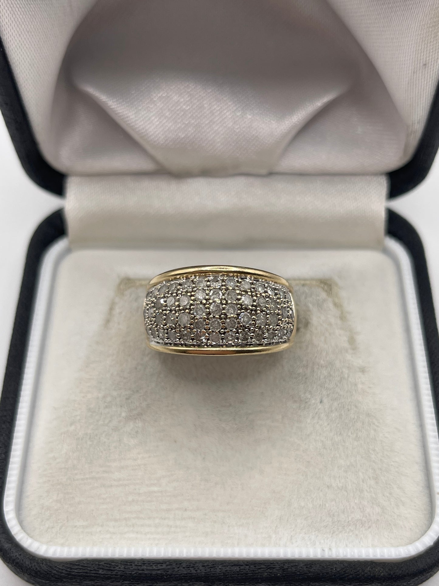 9ct gold 1ct diamond cluster ring