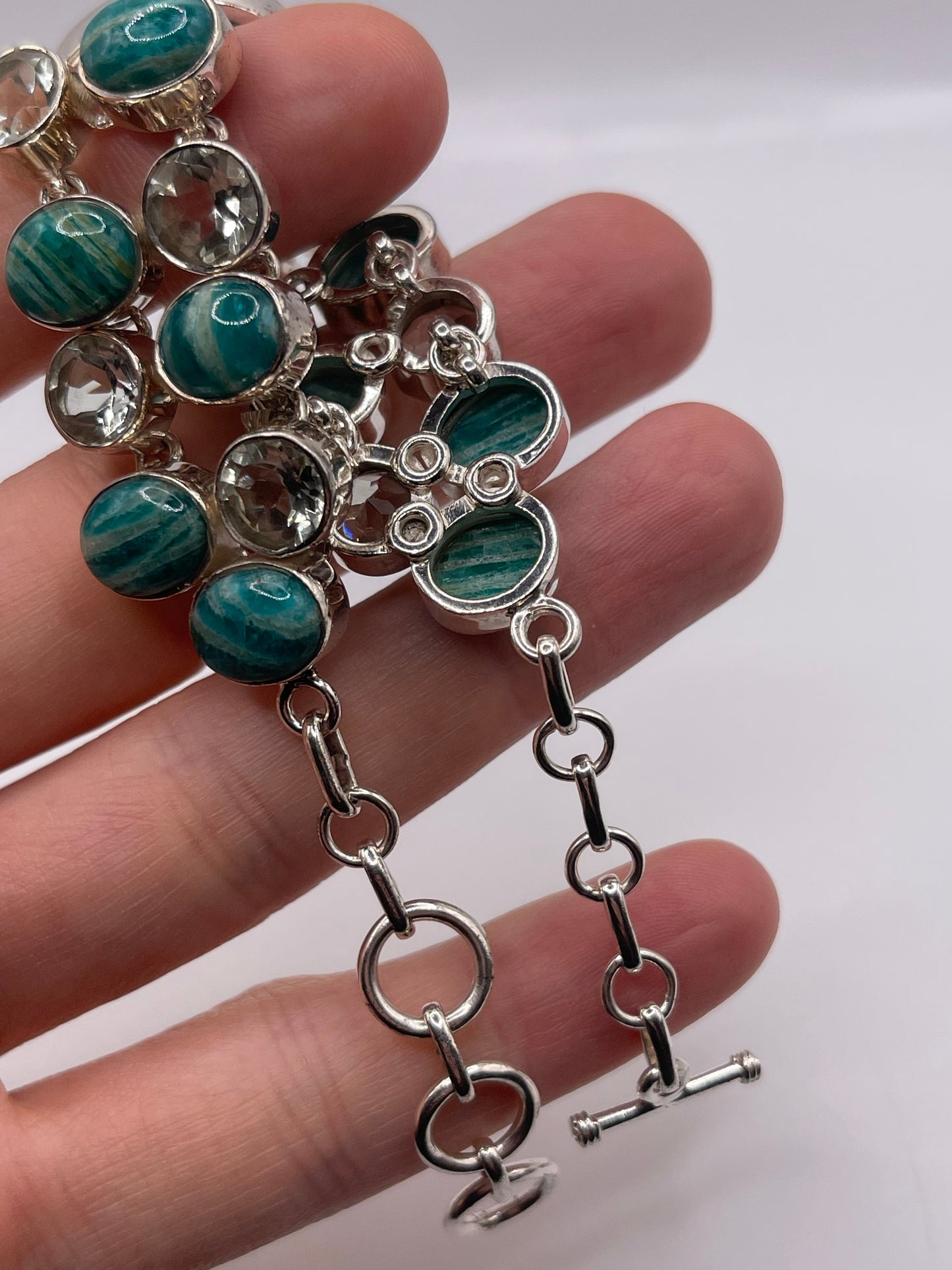 Silver gemstone bracelet