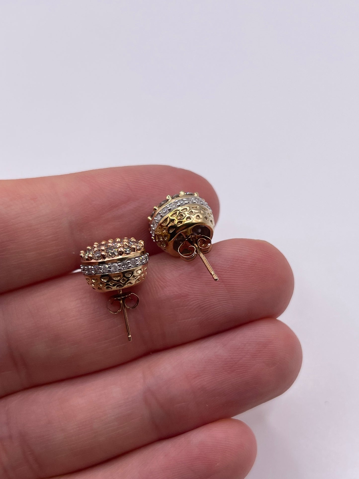 9ct gold diamond cluster earrings