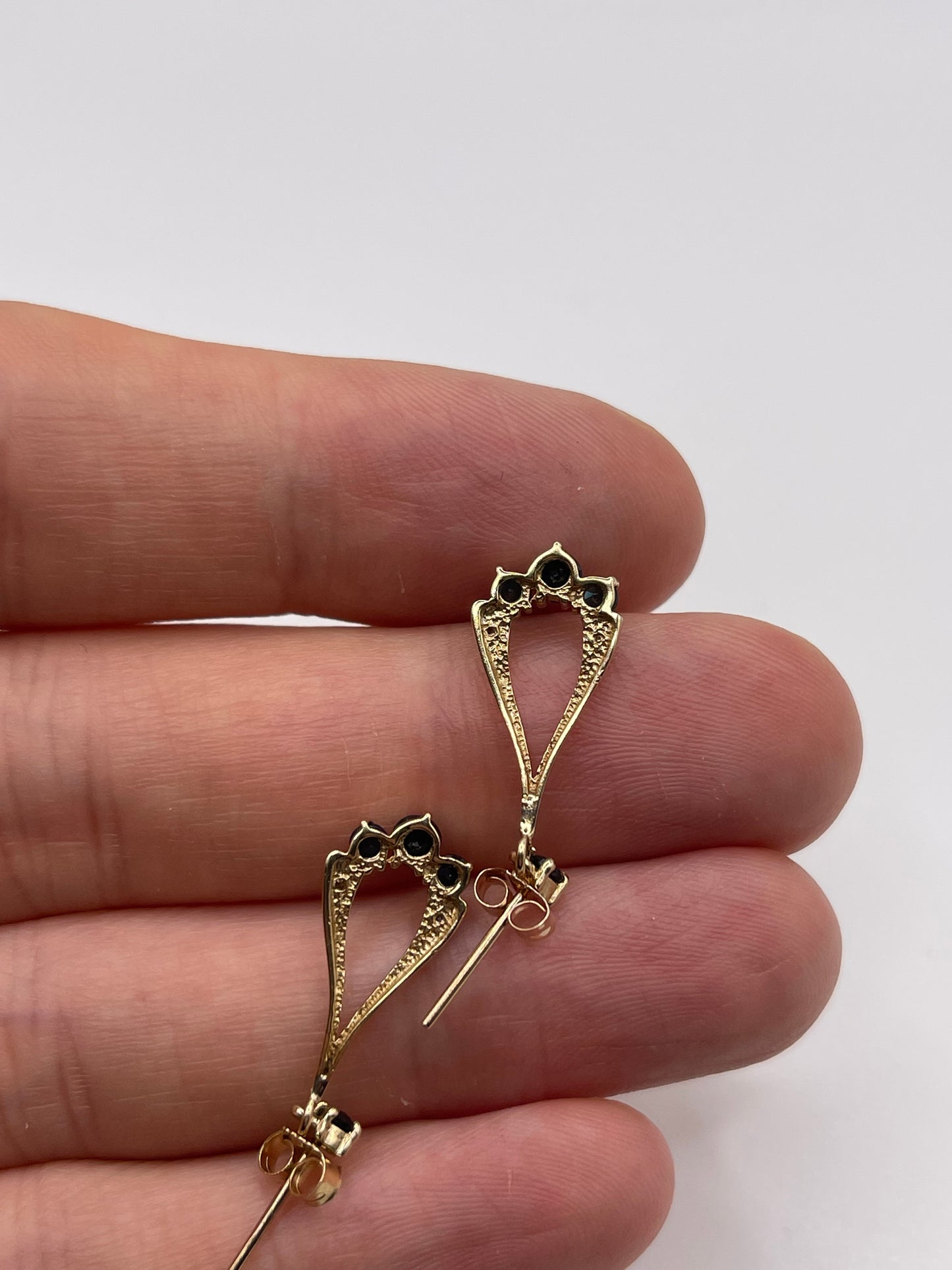 9ct gold sapphire and diamond earrings