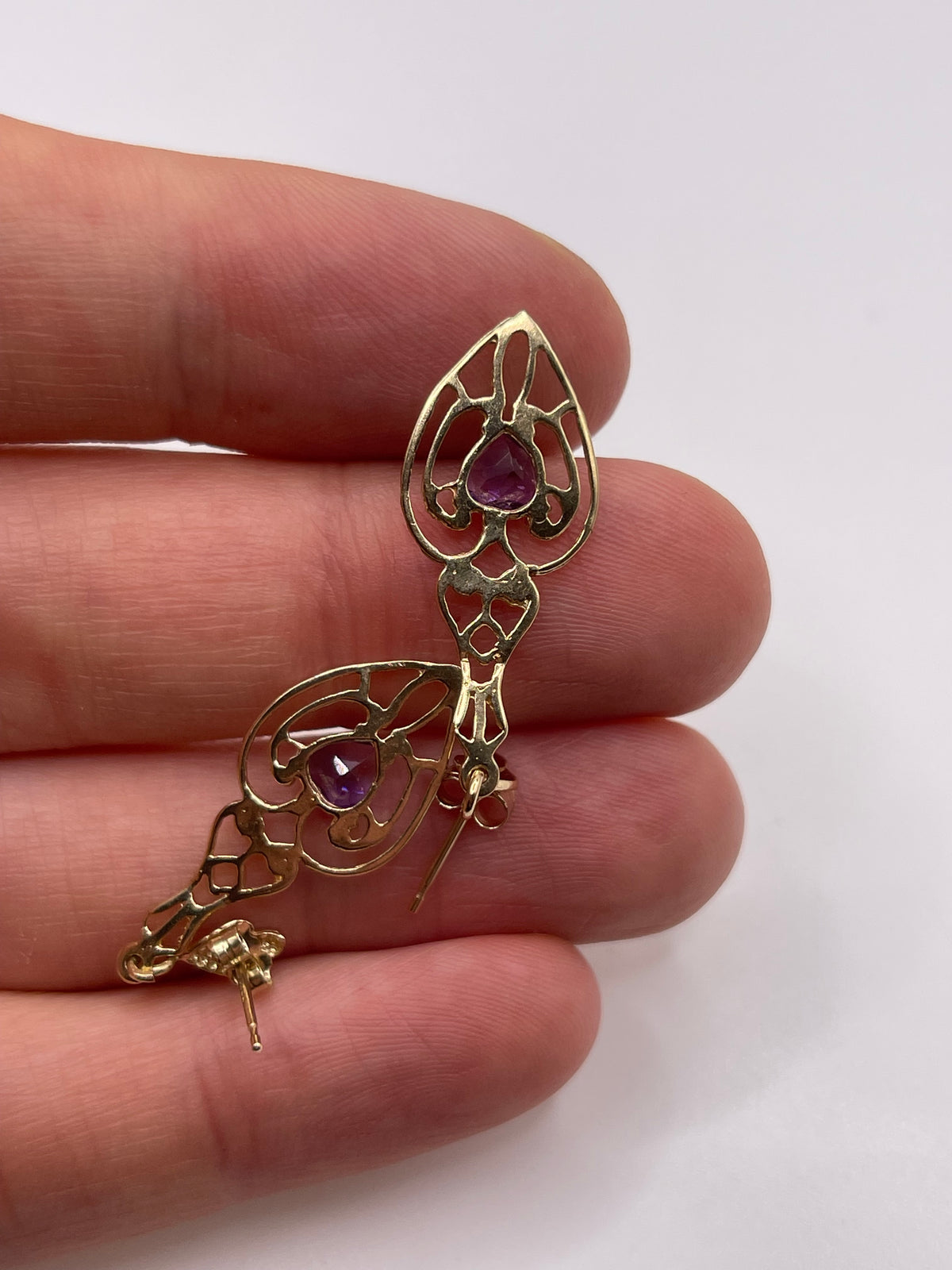 9ct gold amethyst earrings