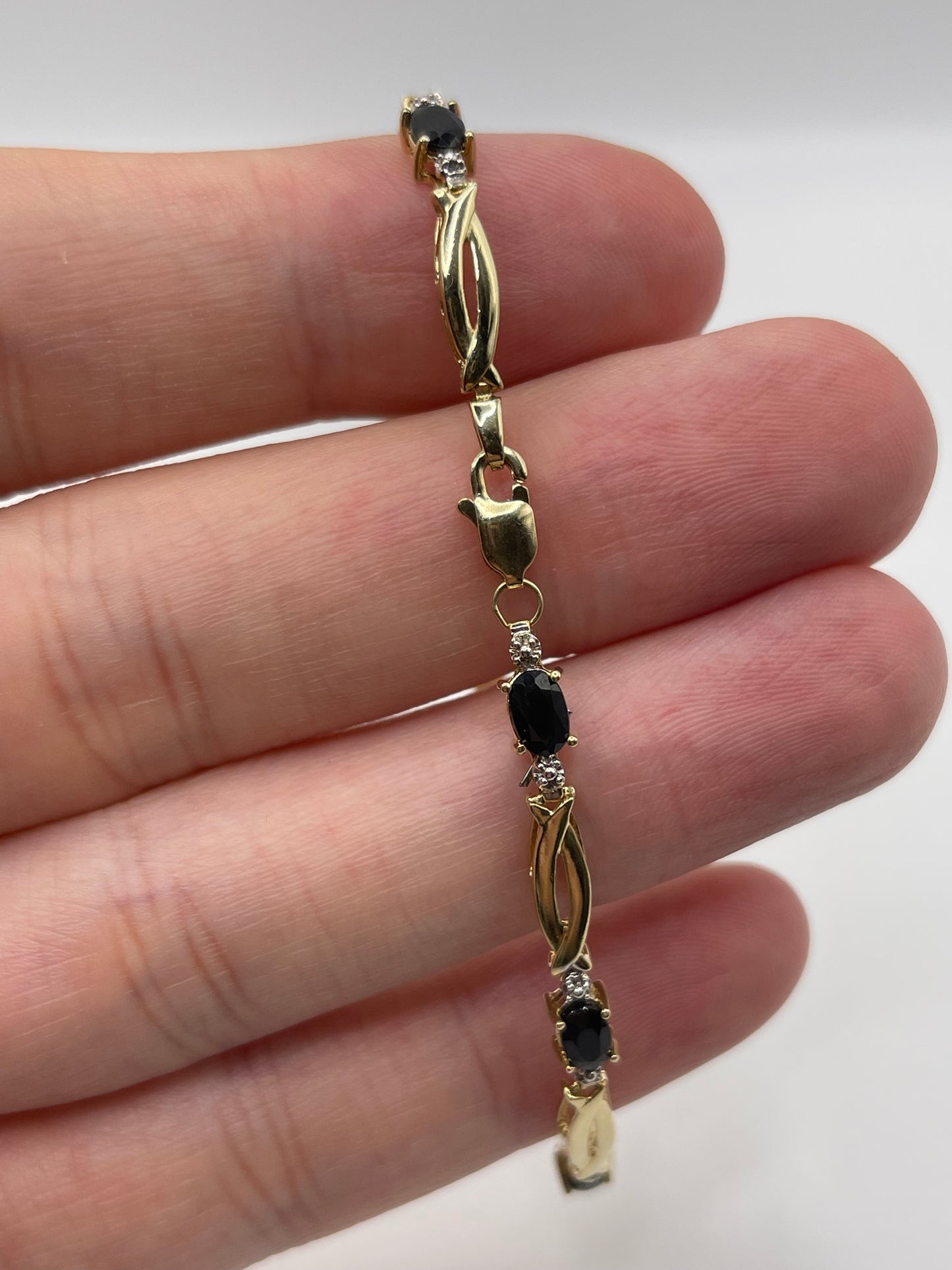 9ct gold sapphire and diamond bracelet