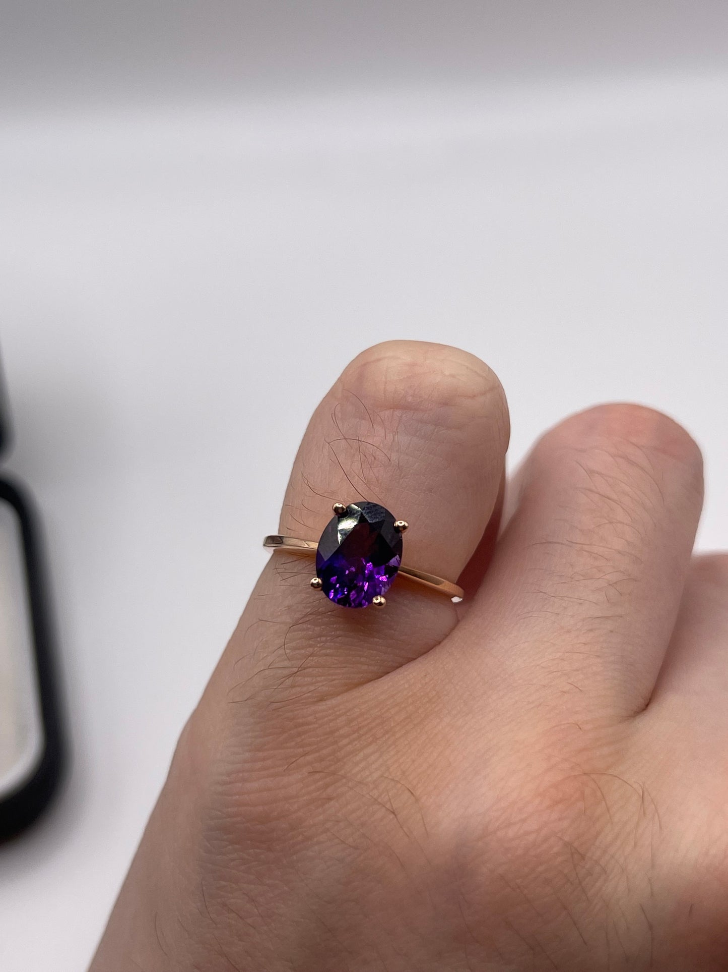 9ct rose gold amethyst ring