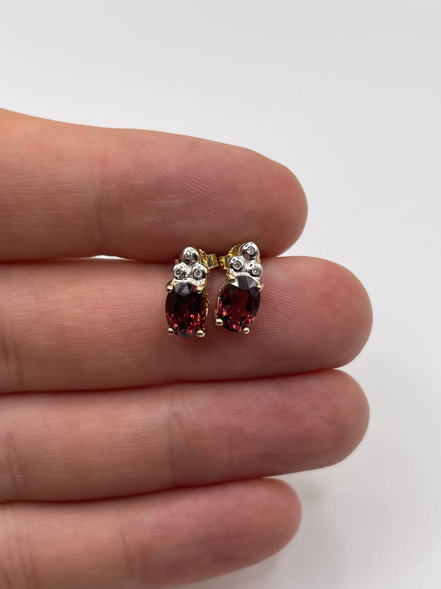 9ct gold tourmaline and diamond earrings