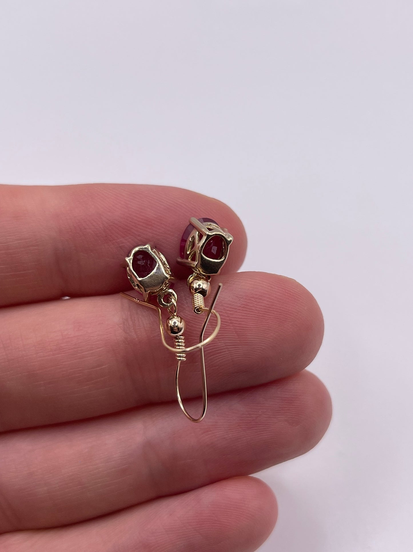 9ct gold ruby earrings