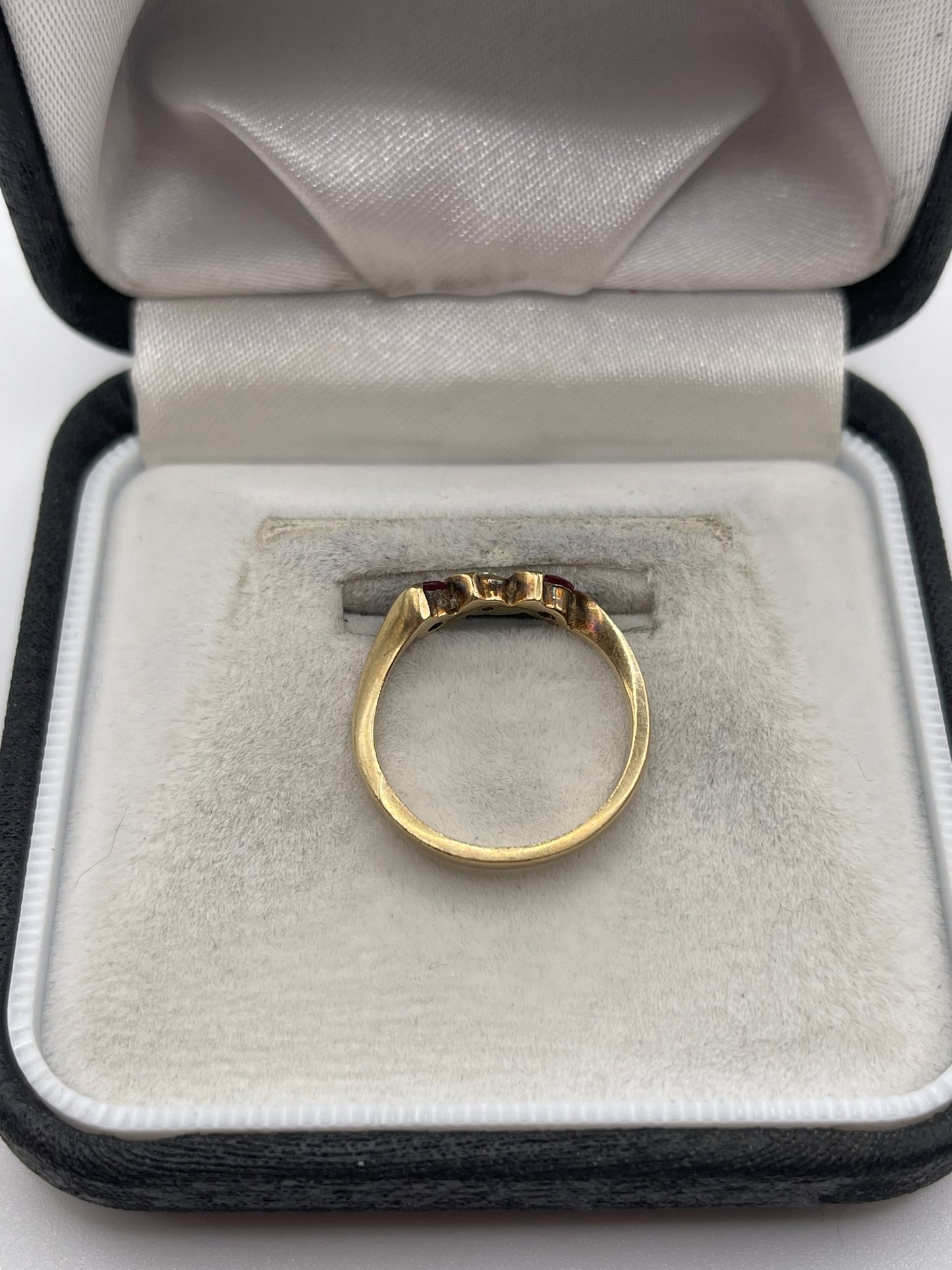 9ct gold ruby and diamond ring
