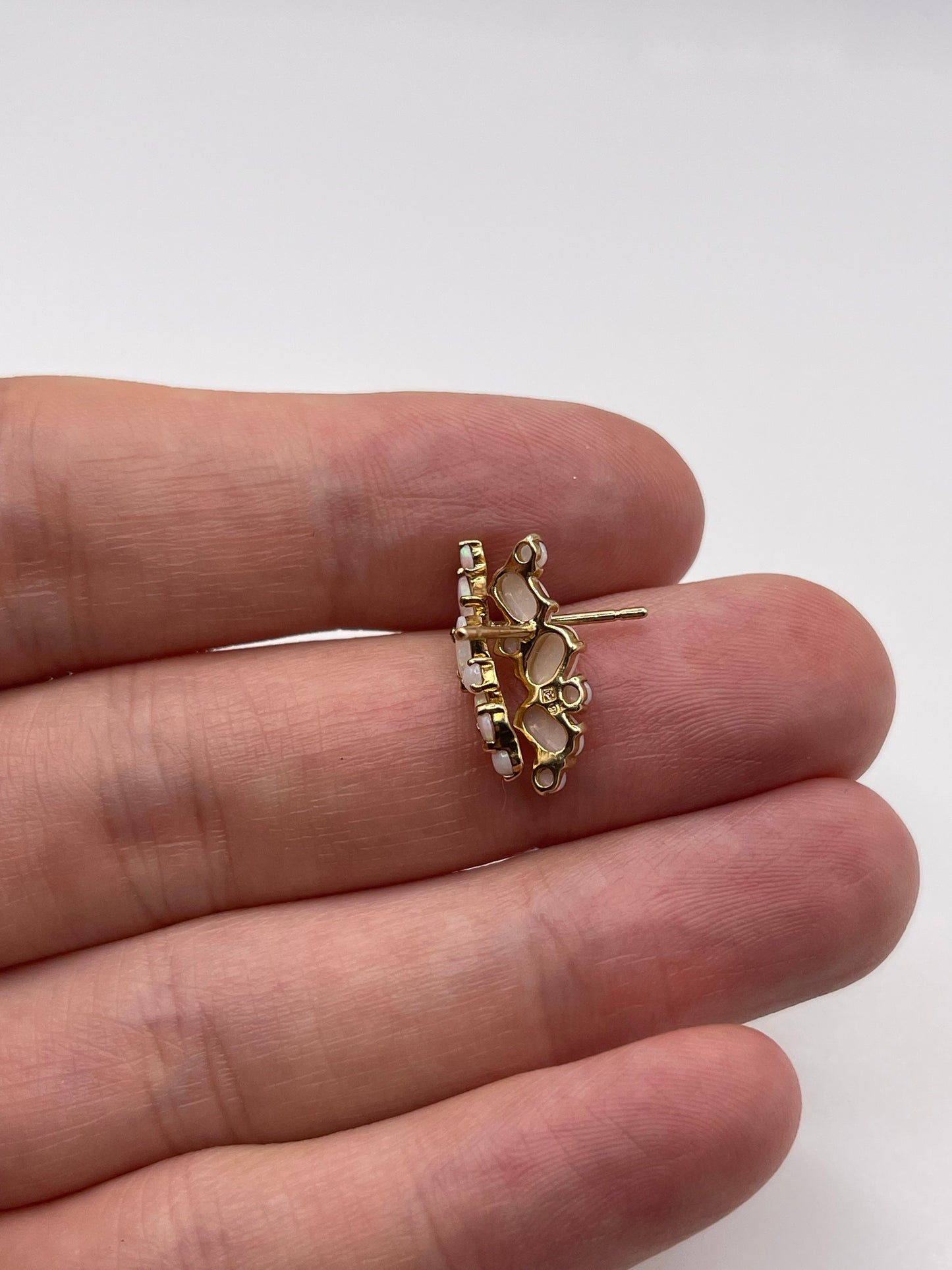 9ct gold opal cluster earrings