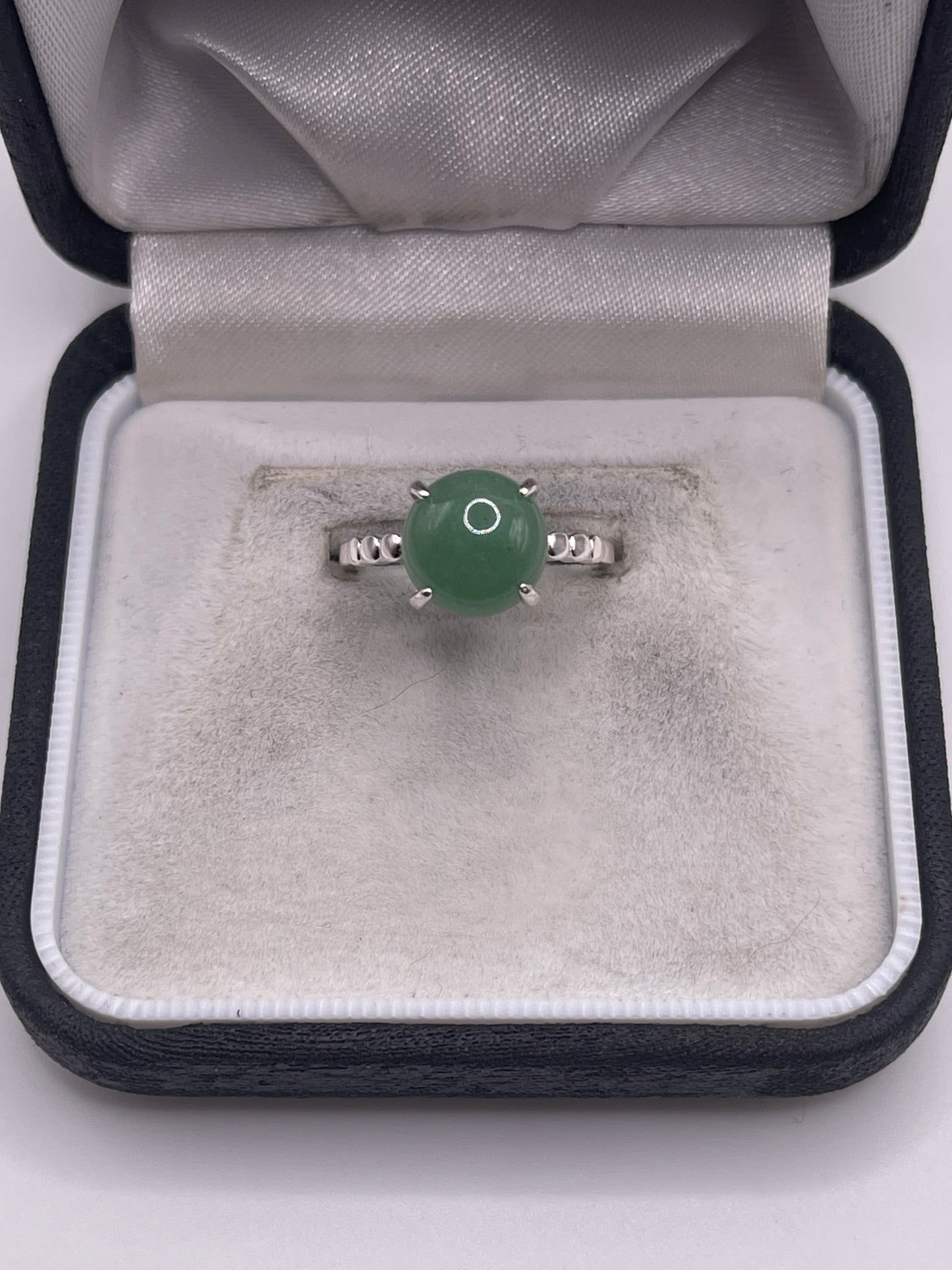 Silver gemstone ring