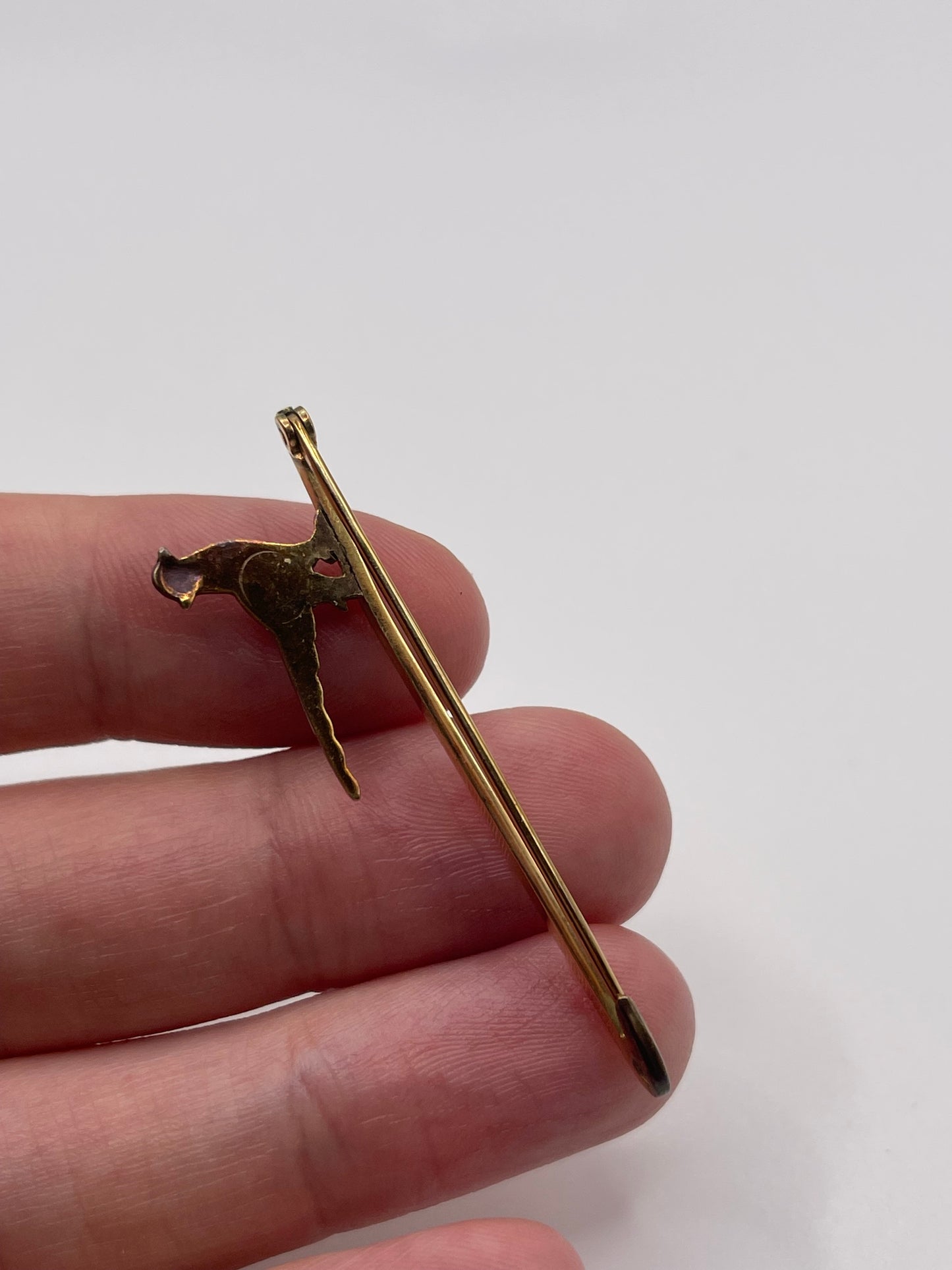 Antique 14ct gold pearl and enamel brooch