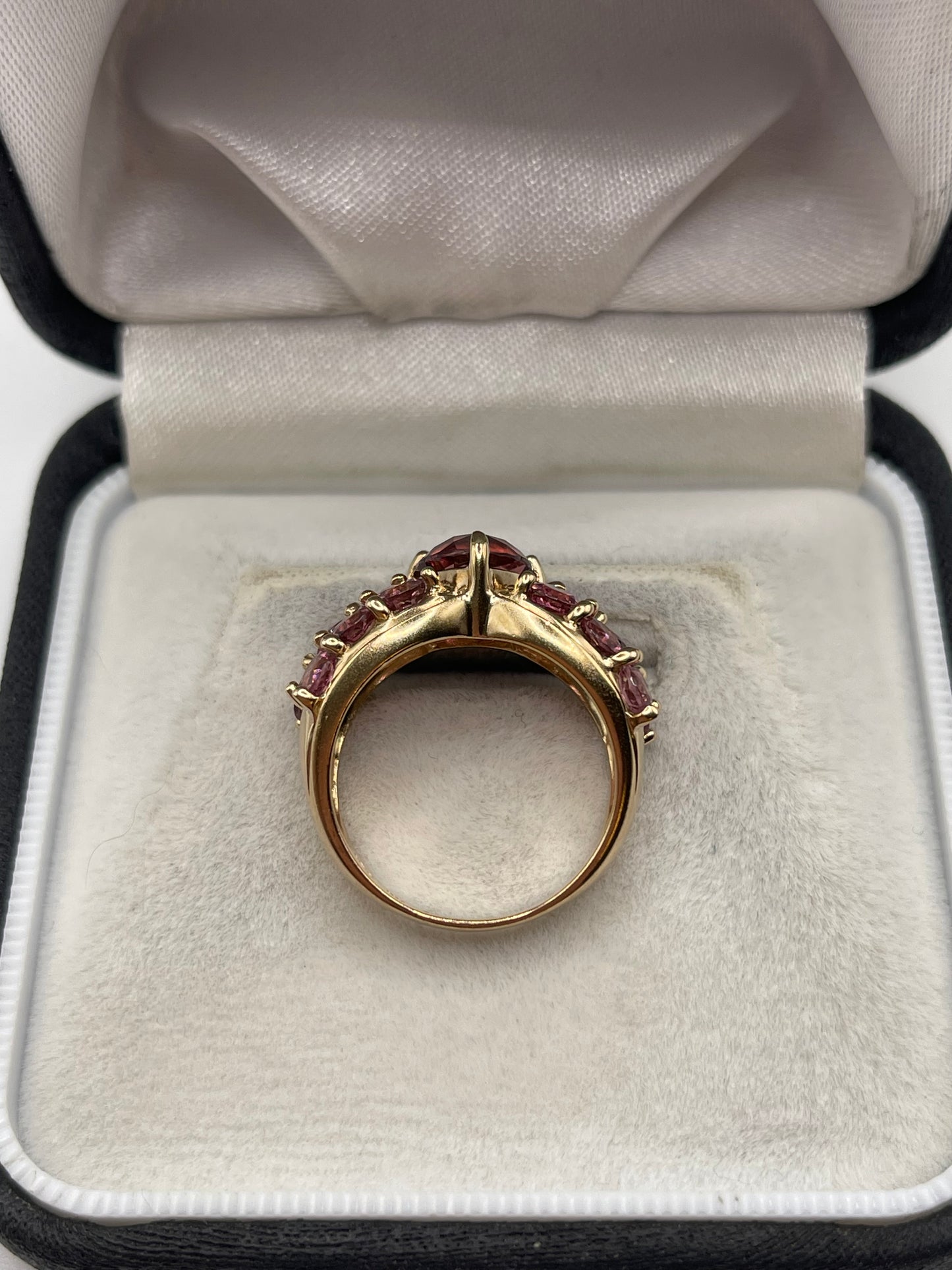 9ct gold tourmaline cluster ring