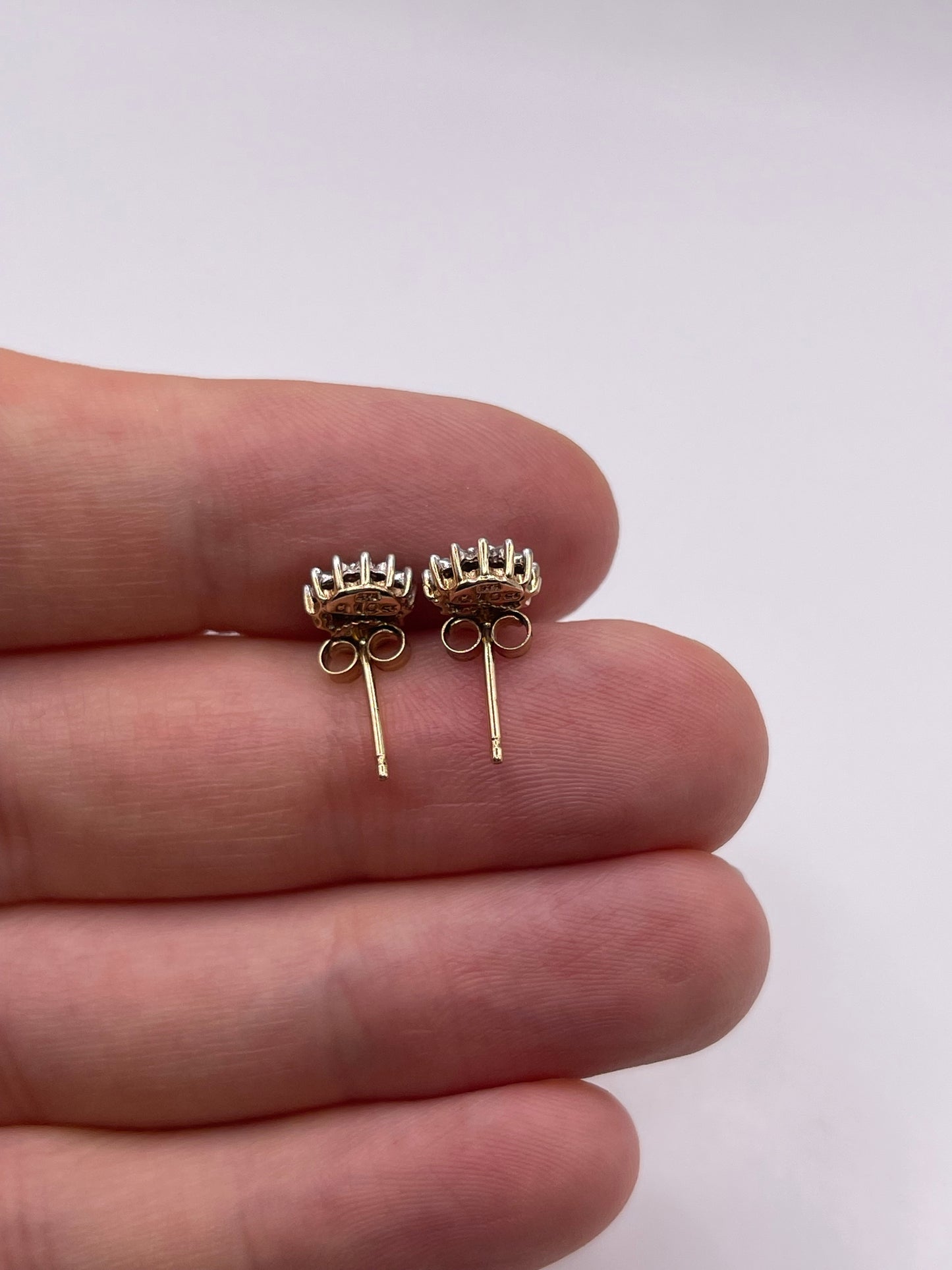 9ct gold diamond earrings