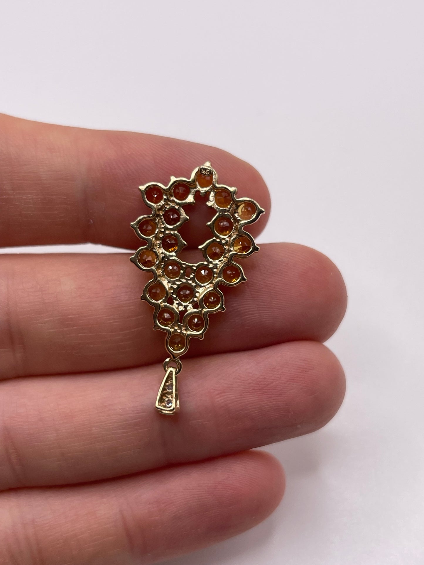 9ct gold sapphire and diamond pendant