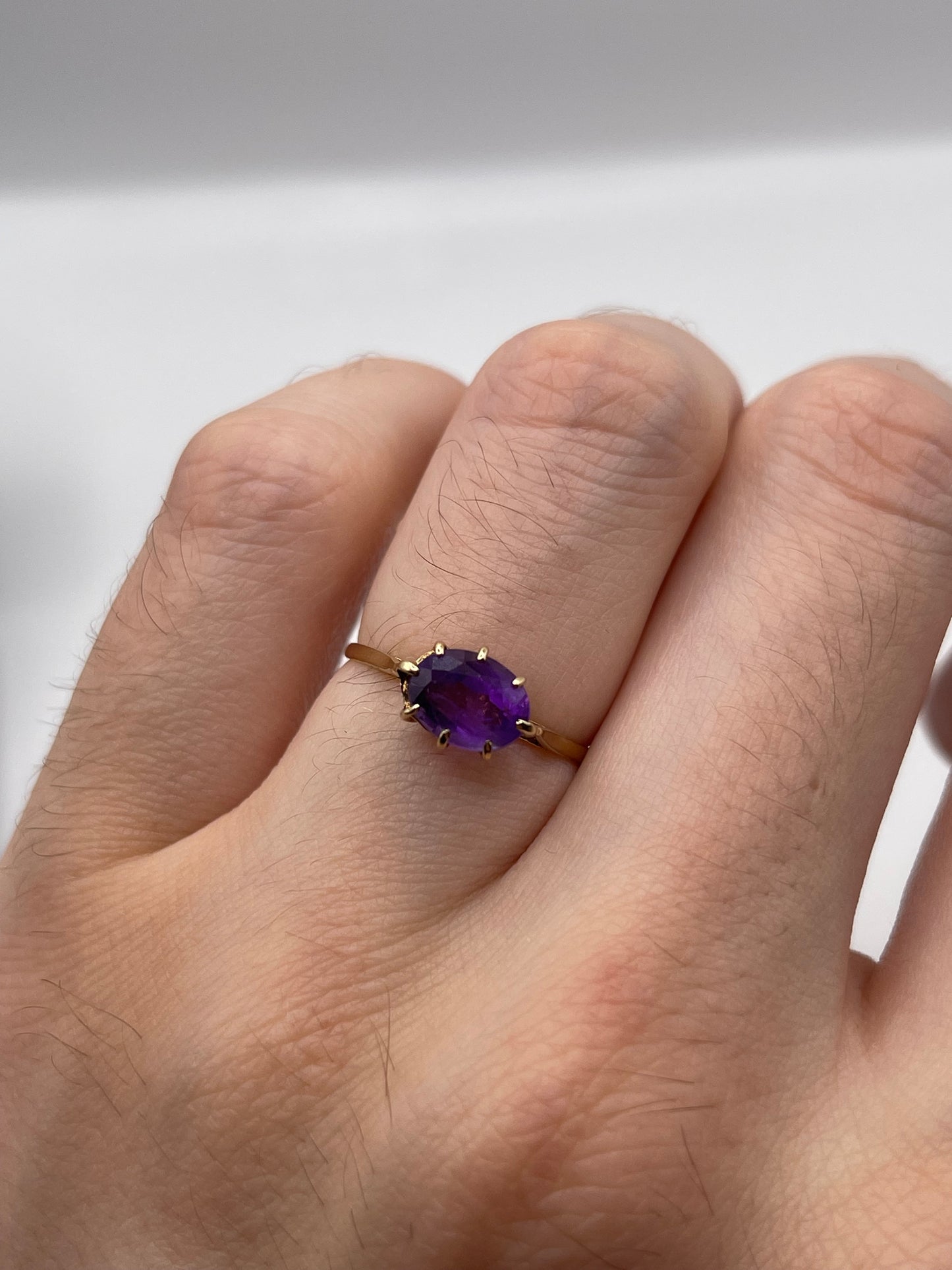 9ct gold amethyst ring