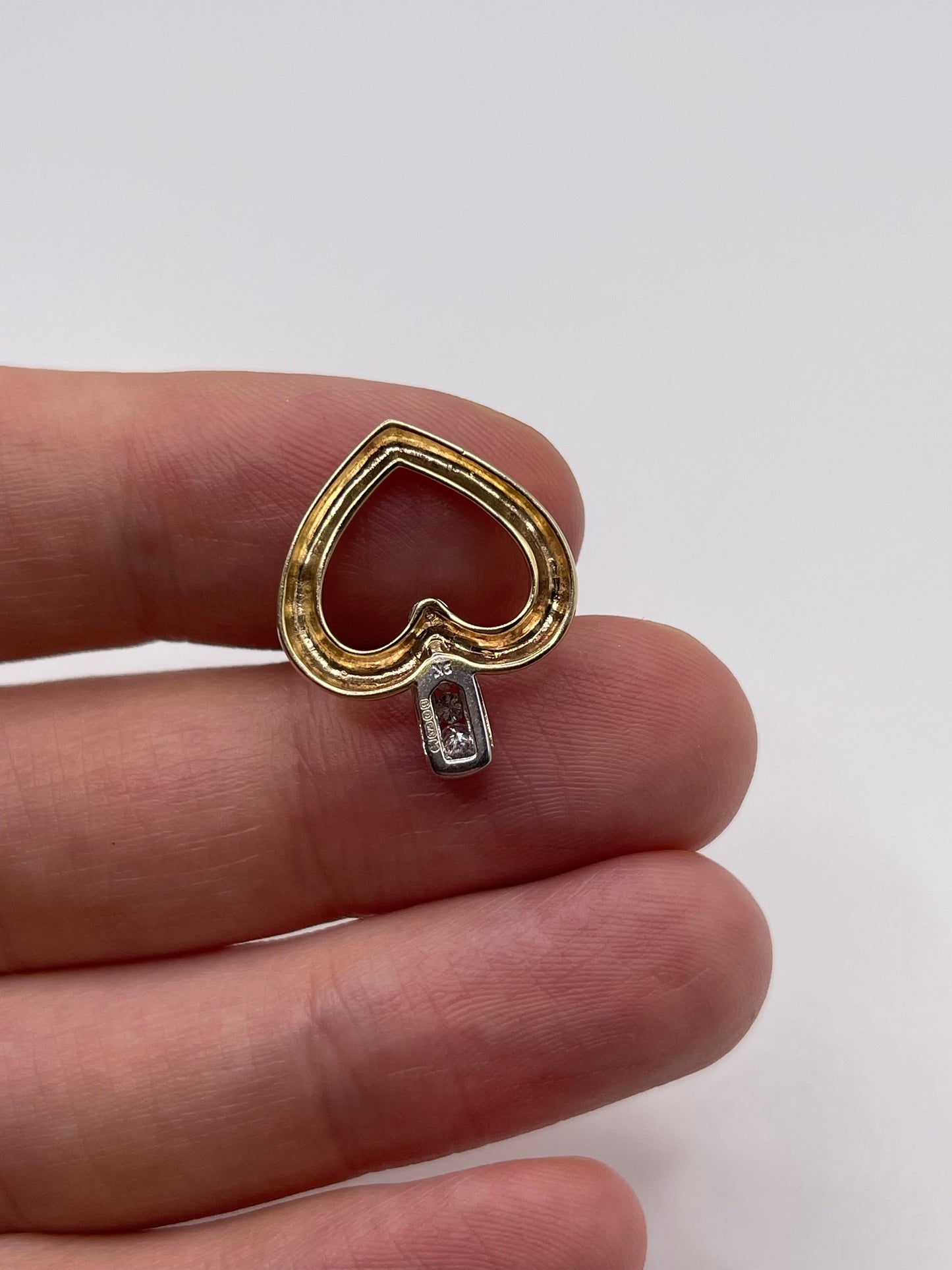 9ct two tone gold diamond pendant