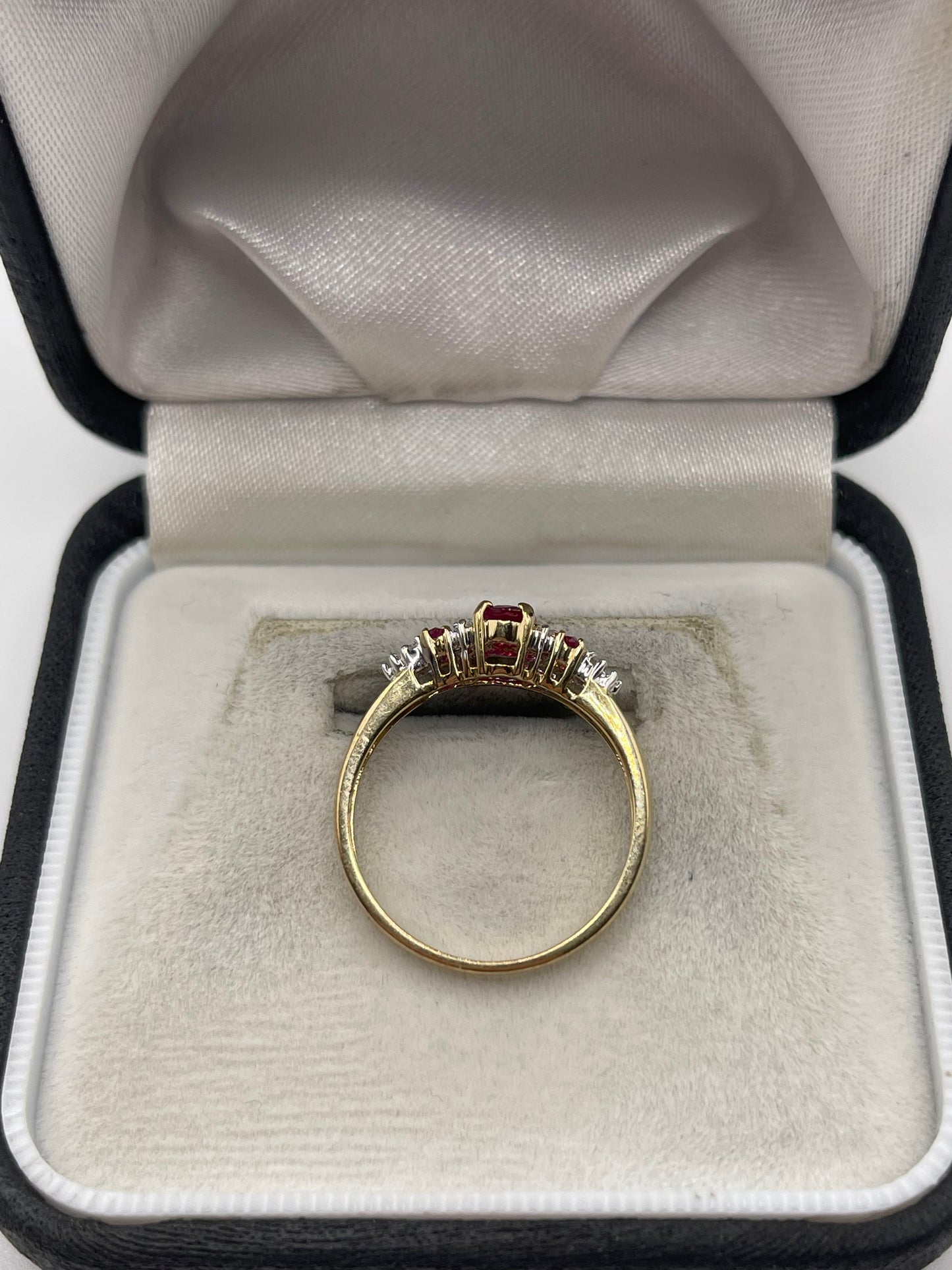 9ct gold ruby and diamond ring