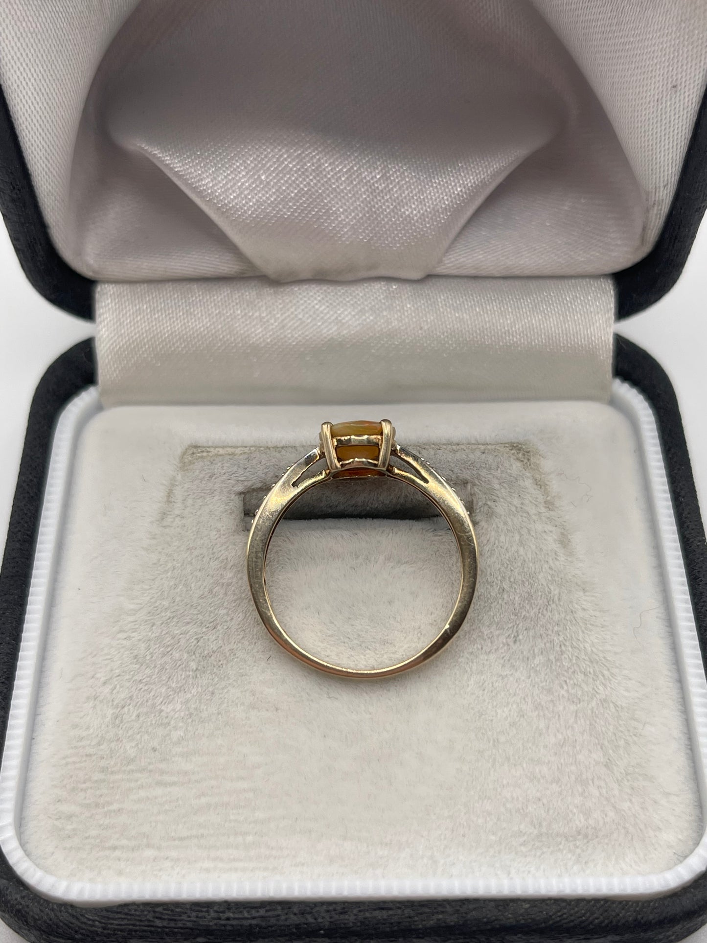 9ct gold opal and diamond ring