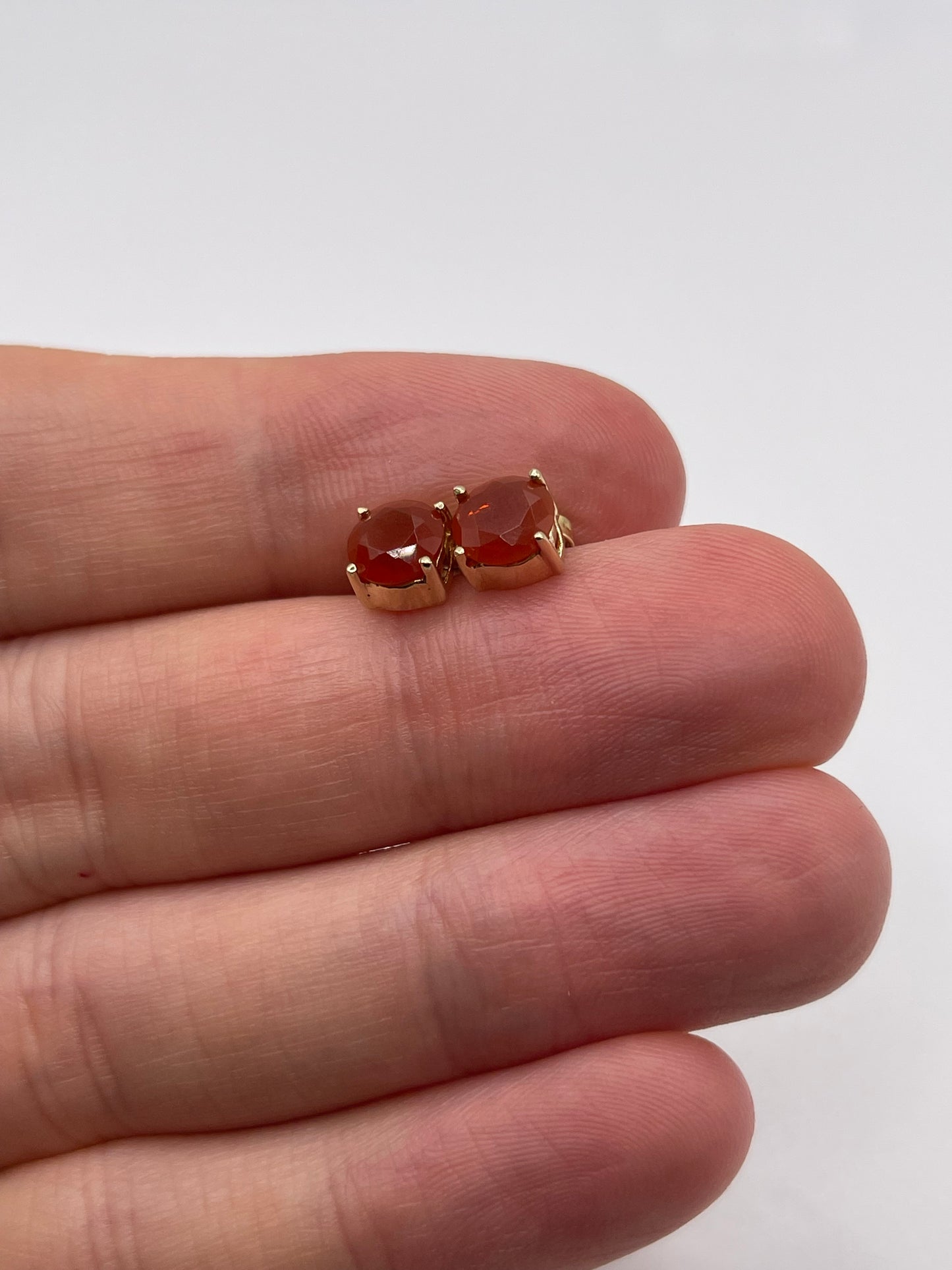 14ct gold fire opal earrings