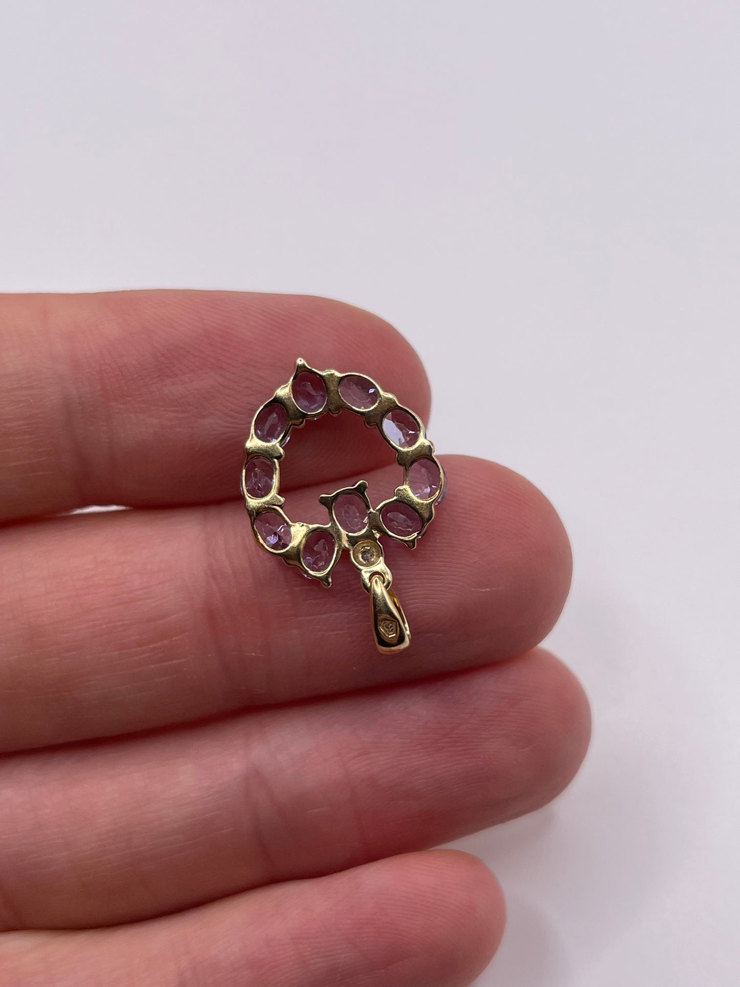 9ct gold tanzanite and diamond heart pendant