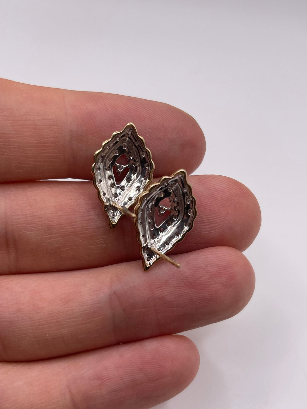 9ct gold diamond cluster earrings