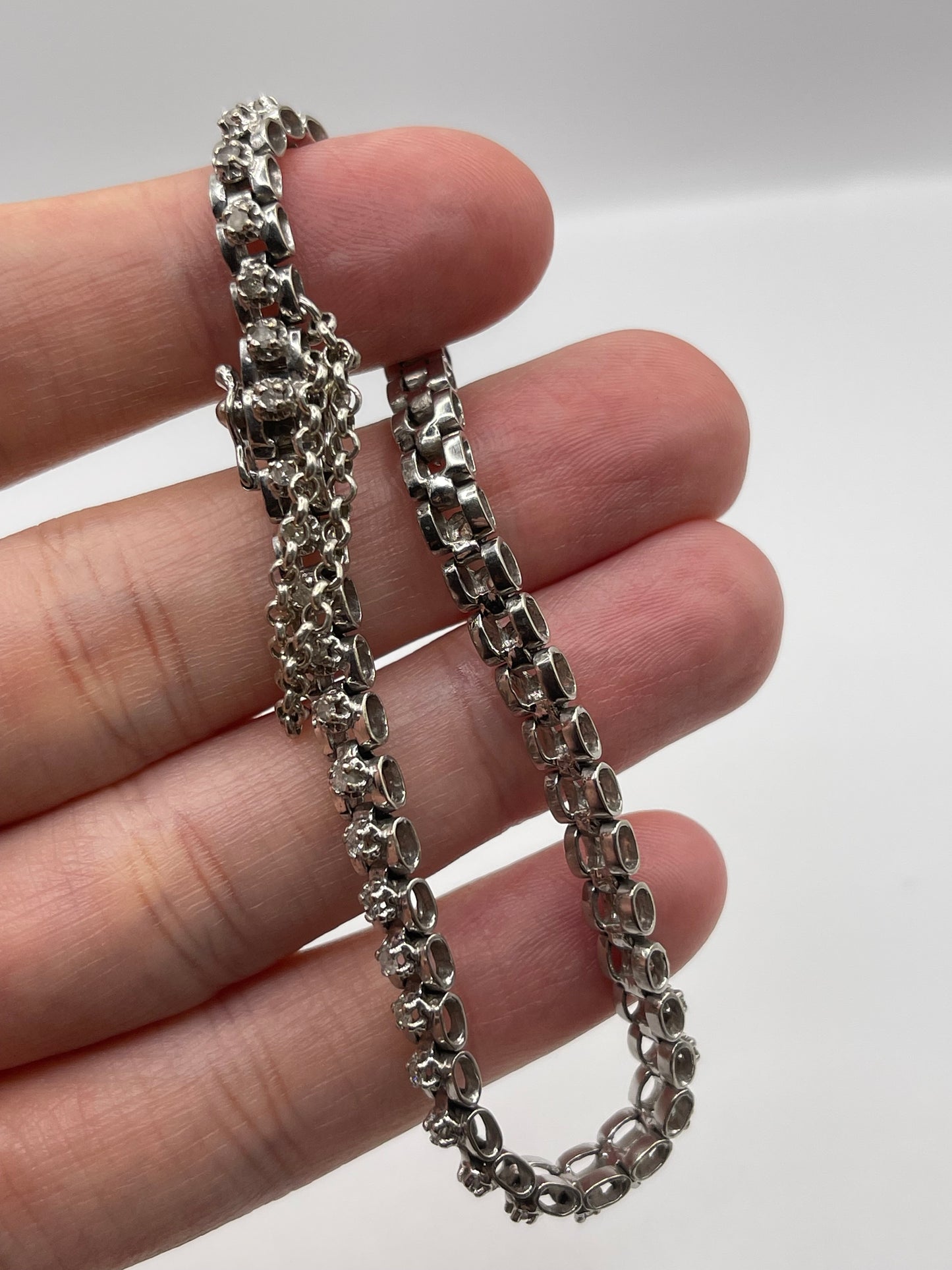 9ct white gold diamond bracelet