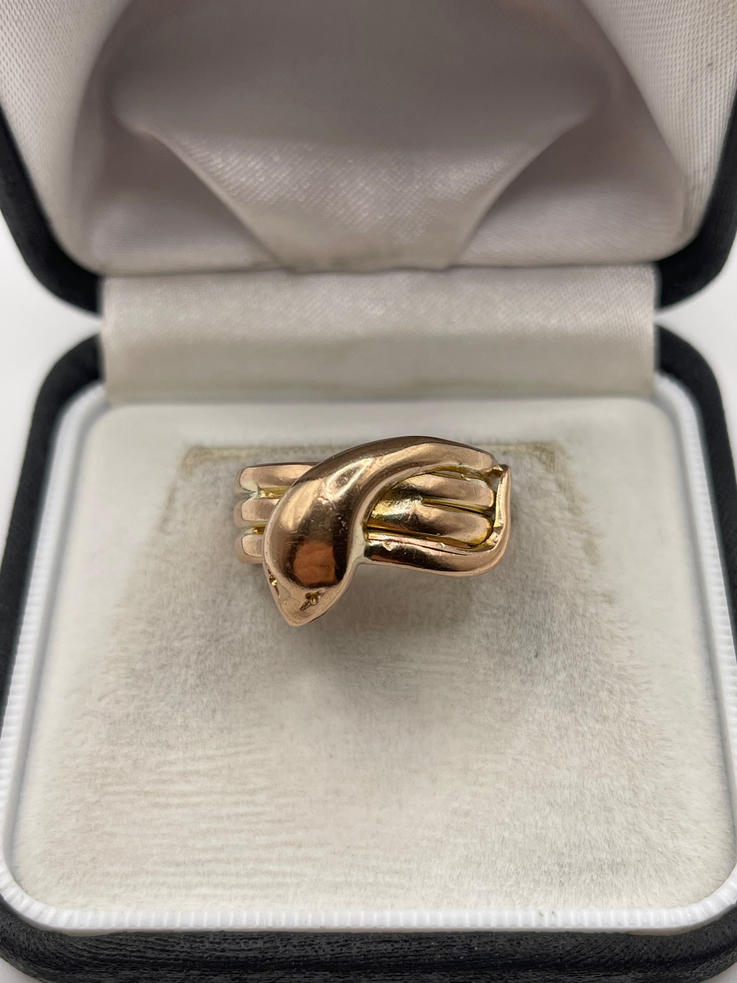 Antique 9ct rose gold snake ring