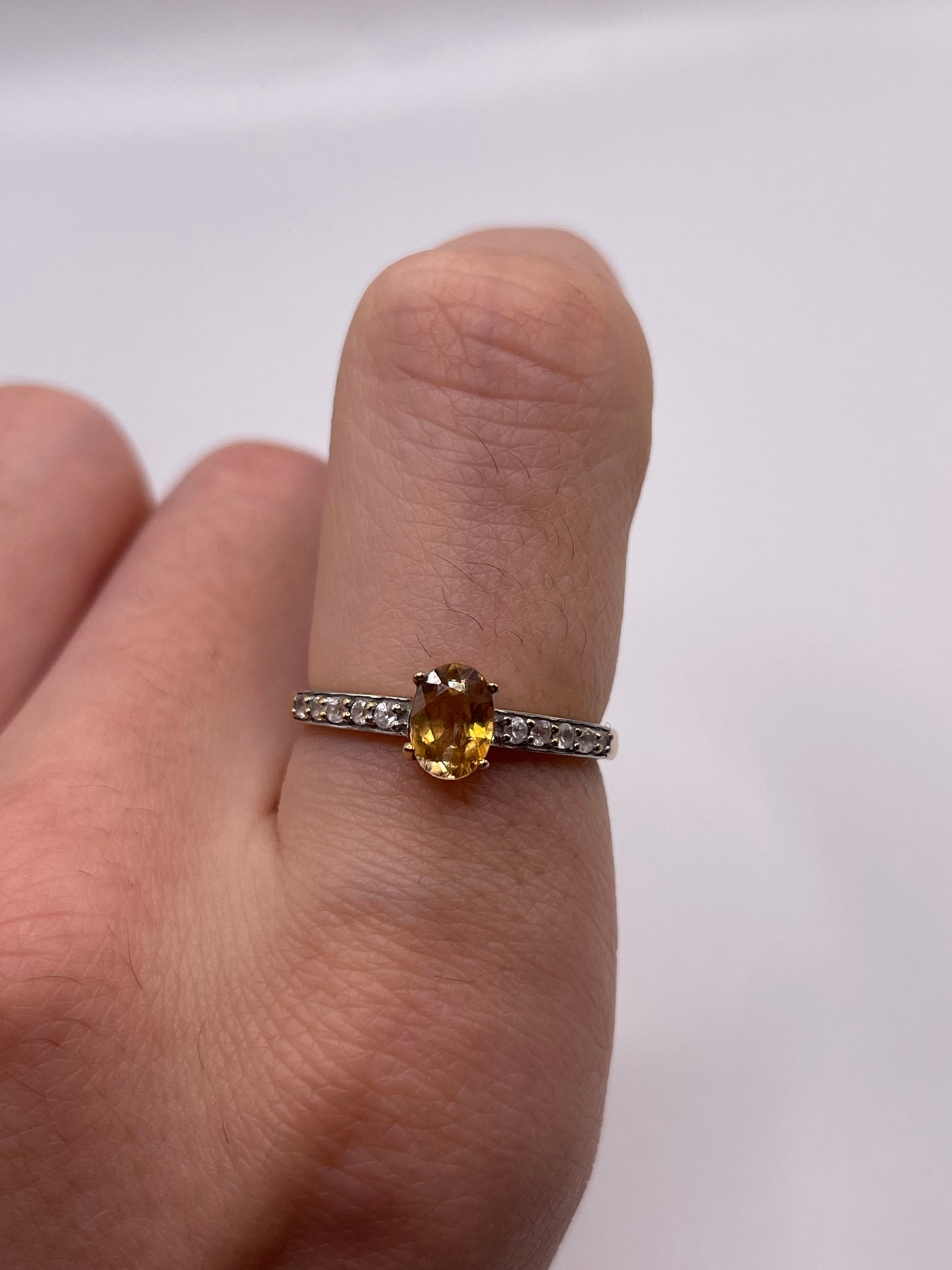 9ct gold quartz and zircon ring
