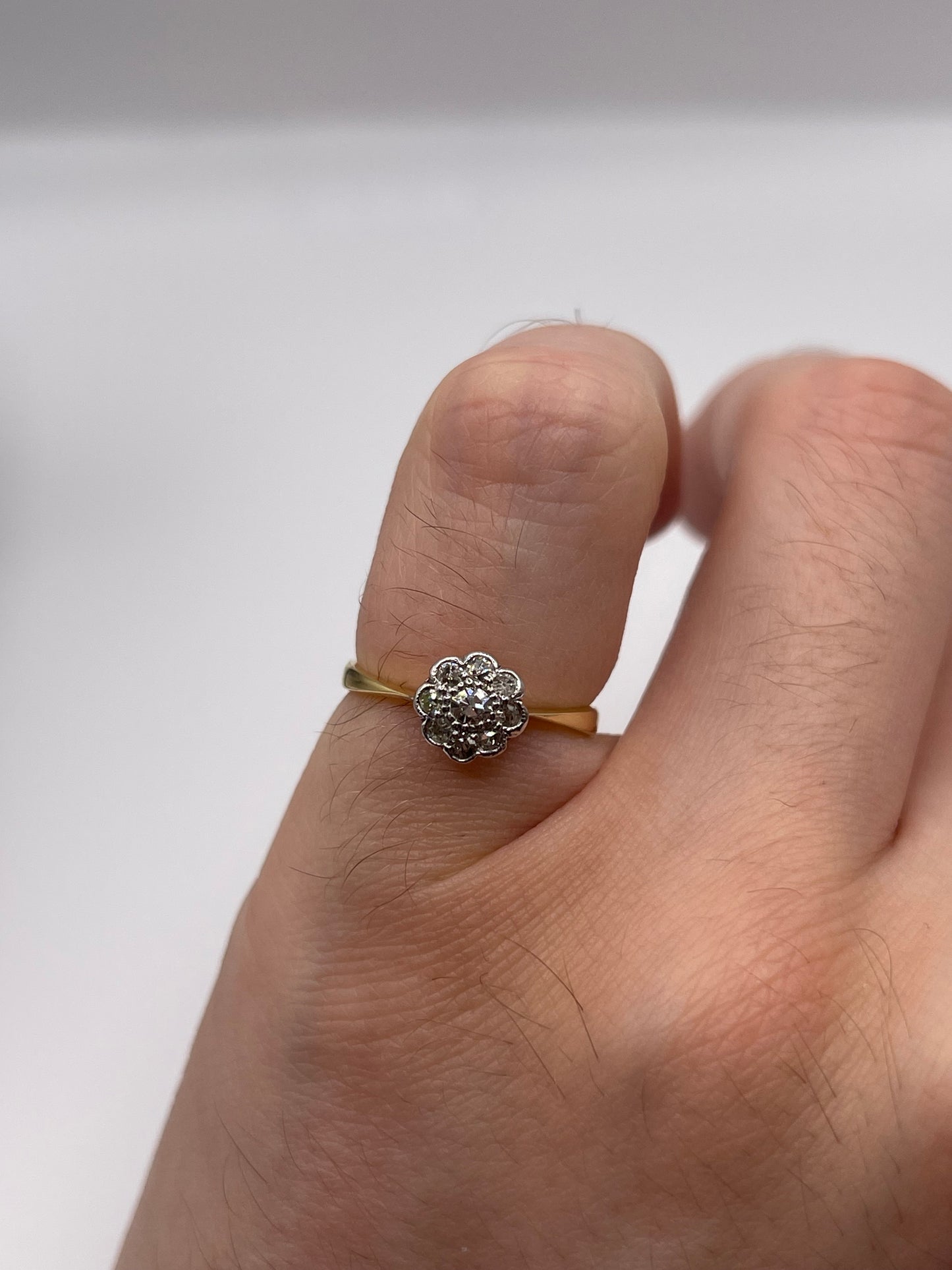 18ct gold diamond cluster ring
