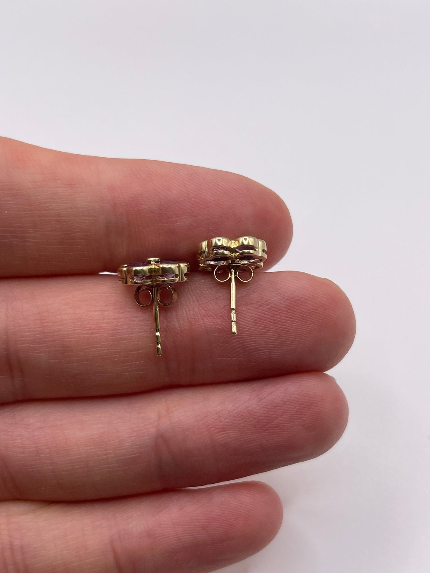 9ct gold amethyst earrings