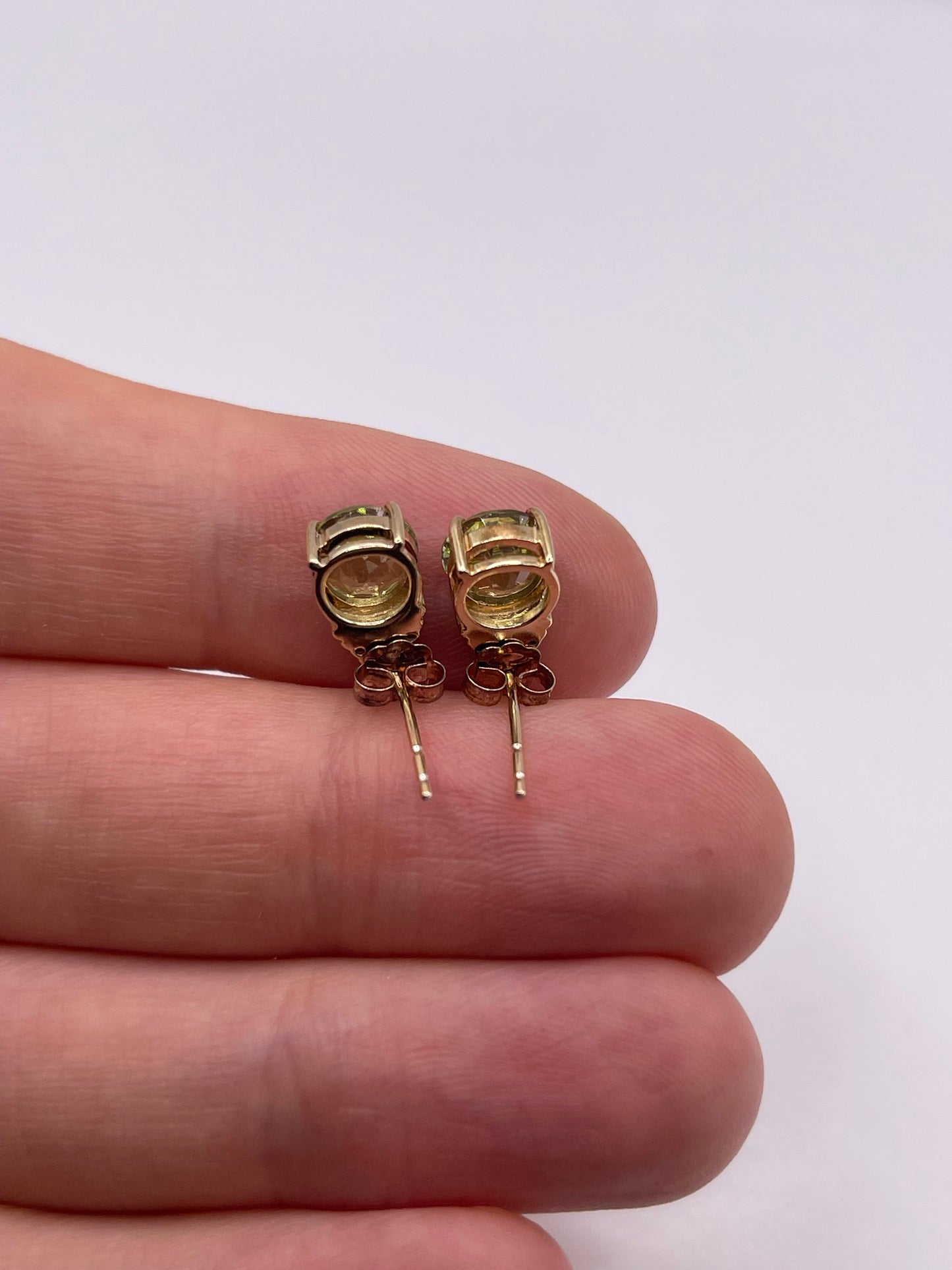 9ct gold peridot and diamond earrings