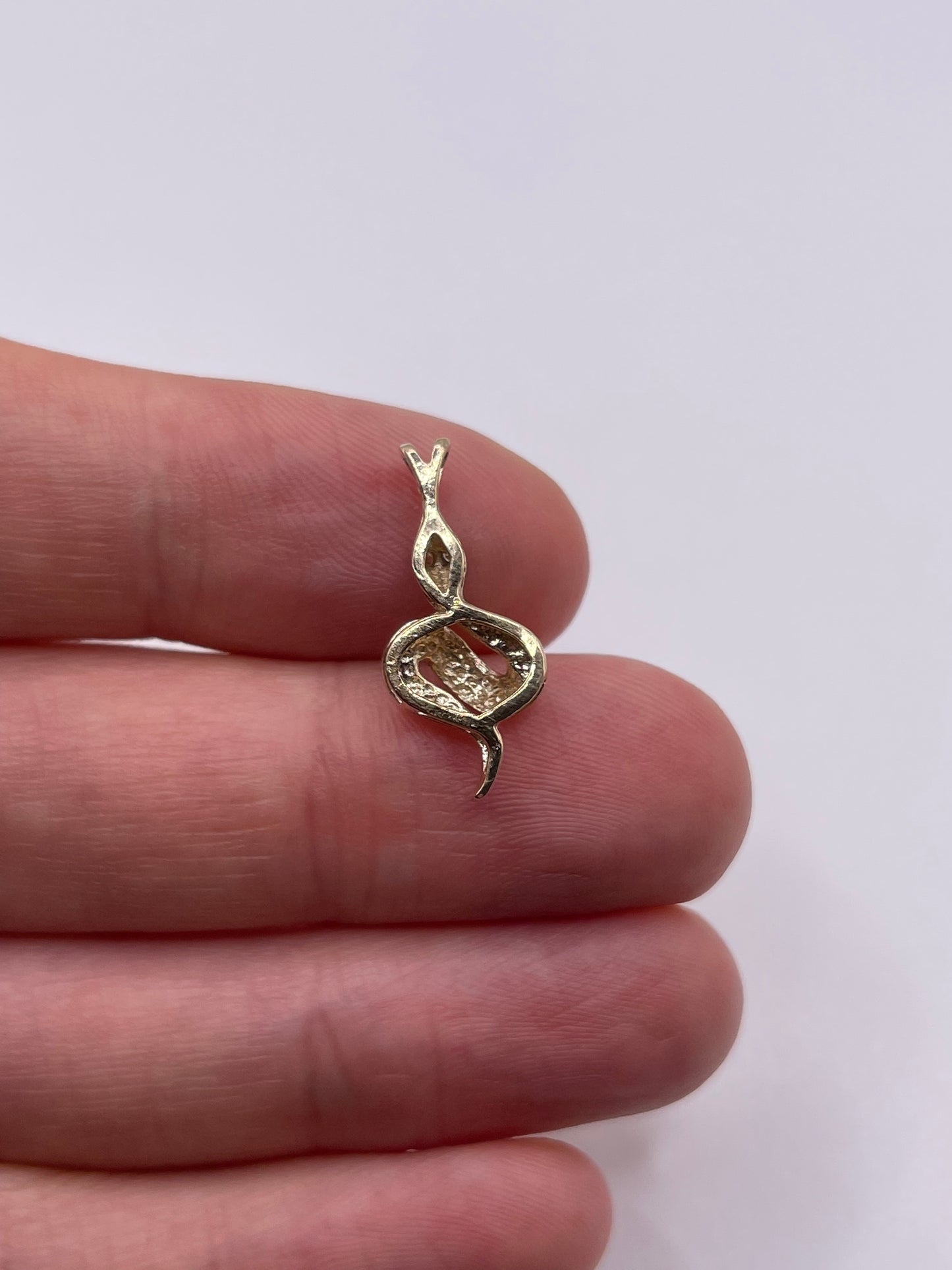 9ct gold diamond snake pendant
