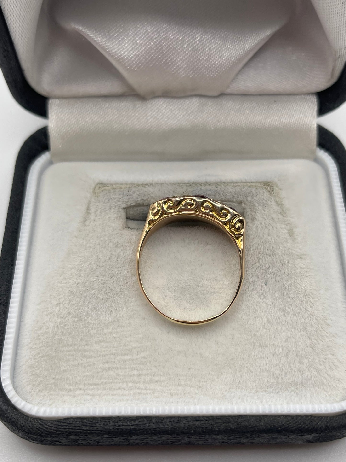 Antique 9ct rose gold paste and diamond ring