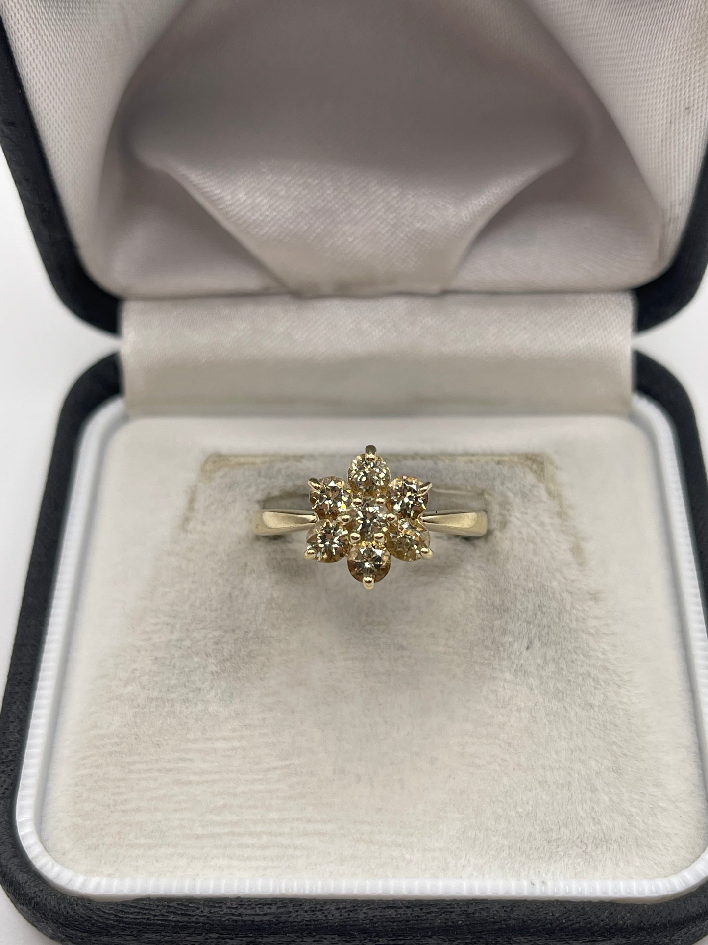 9ct gold quartz cluster ring