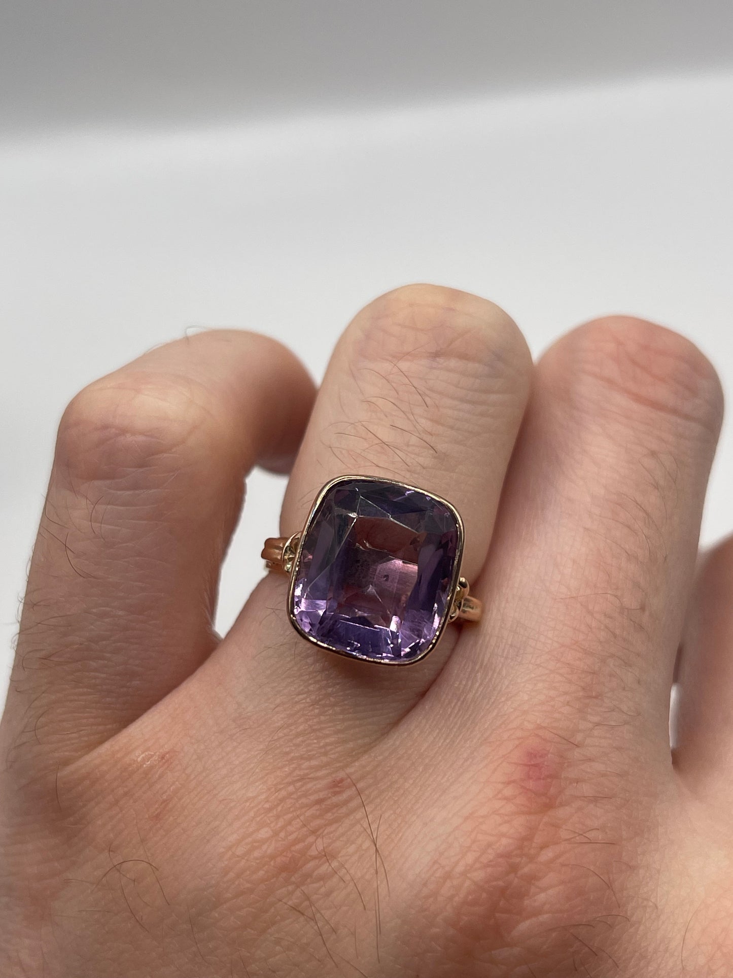14ct rose gold amethyst ring