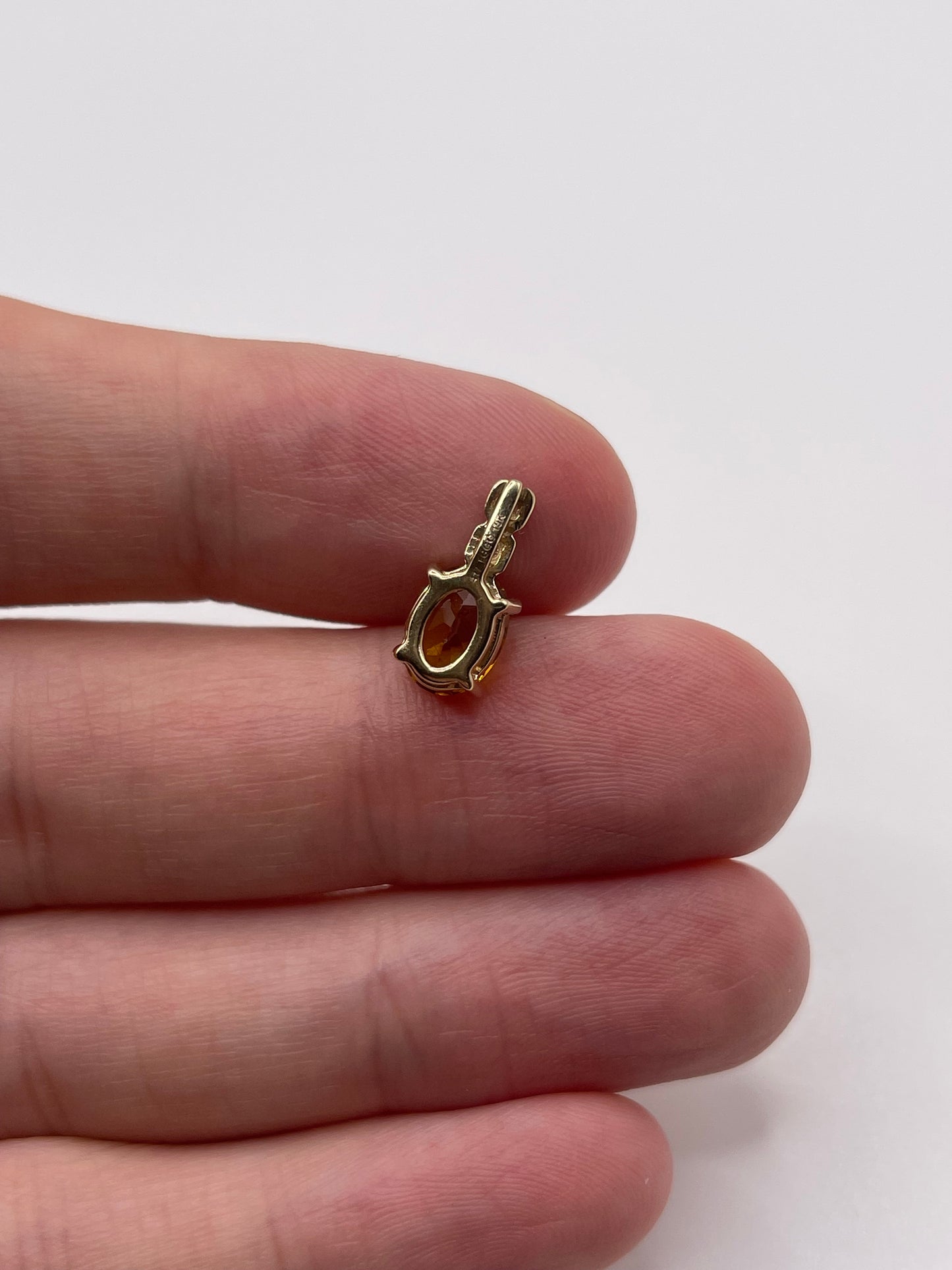 9ct gold citrine and zircon pendant